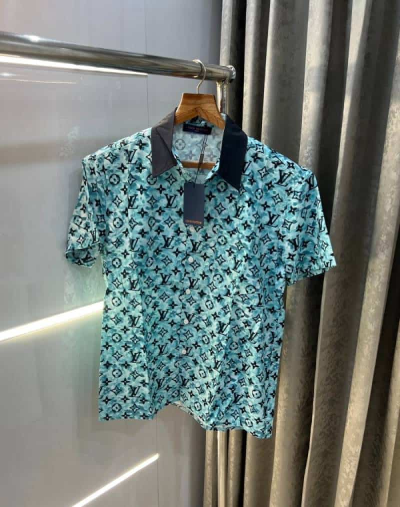 lOuiS vUiTTon Blue All Over Printed Imported Premium Half Shirt