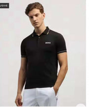 hug0 B0..5S  Black Logo Print Premium Polo T-Shirt