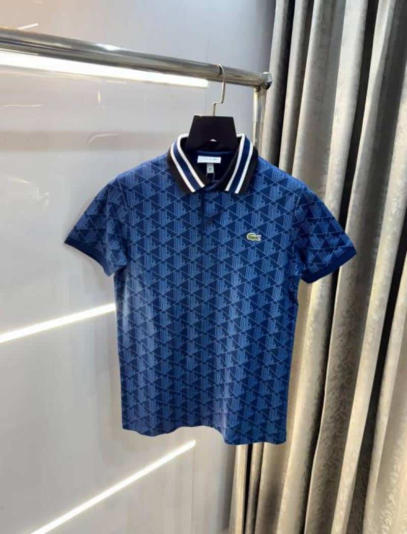 Lacost e Navy Blue Embroidery Logo Premium Polo T-Shirt