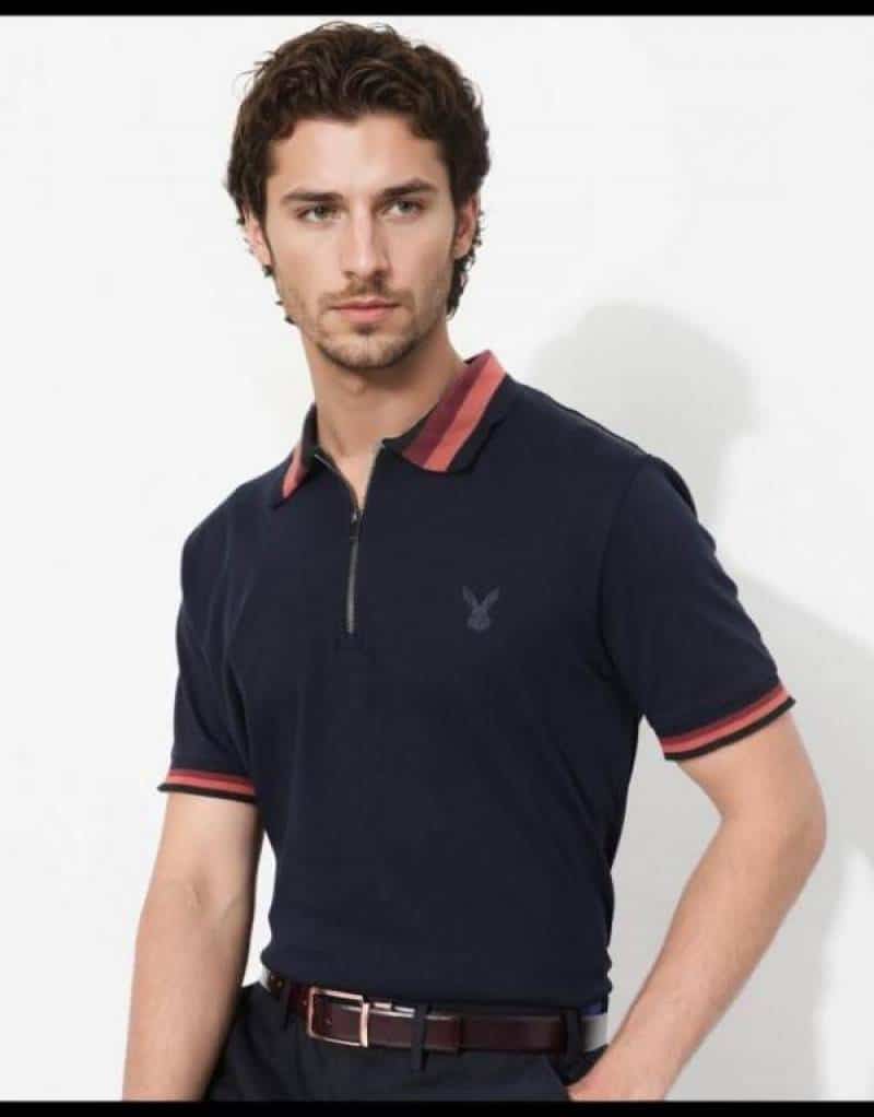 Rare Rabbit Black Zip Premium Polo T-Shirt
