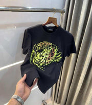 VeRs@ce.   Couture Black Printed Premium T-Shirt