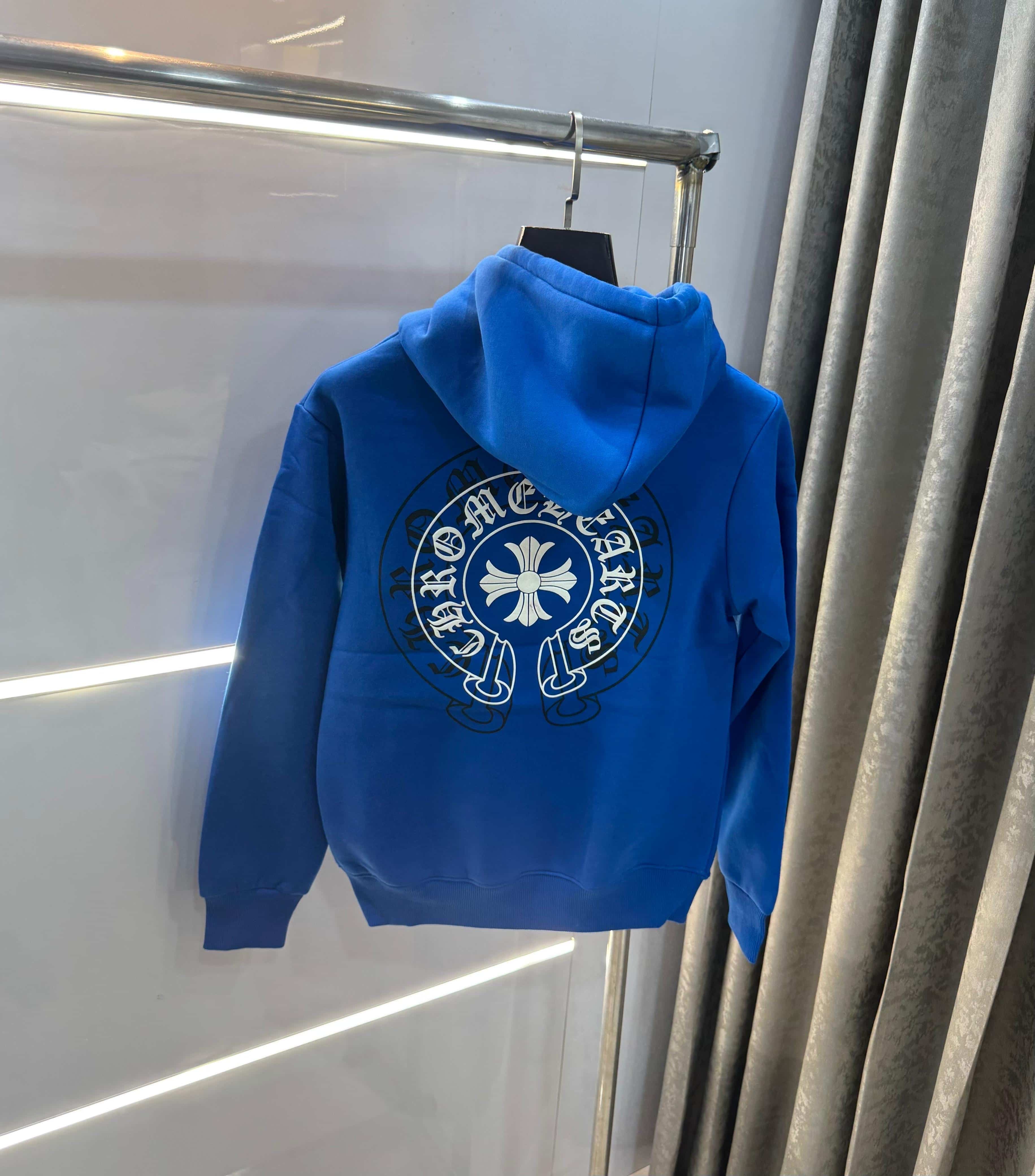 Chrome  Hearts Black Embroidery Logo Imported Hoodie