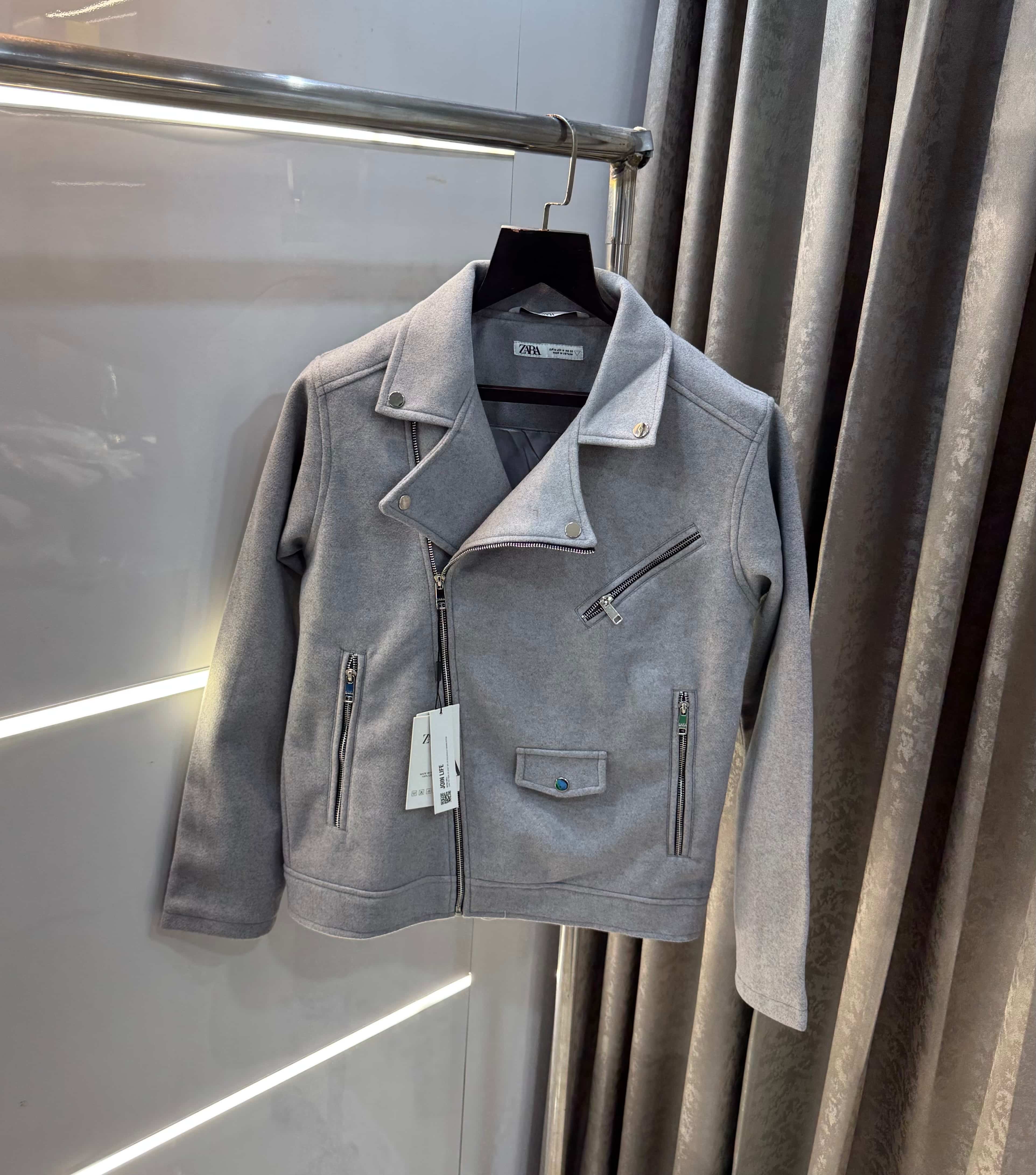 Zar a Grey Cross Zip Lu..X..ury Sweado Jacket