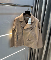 Zar a Beige Cross Zip Lux!..ury Sweado Jacket