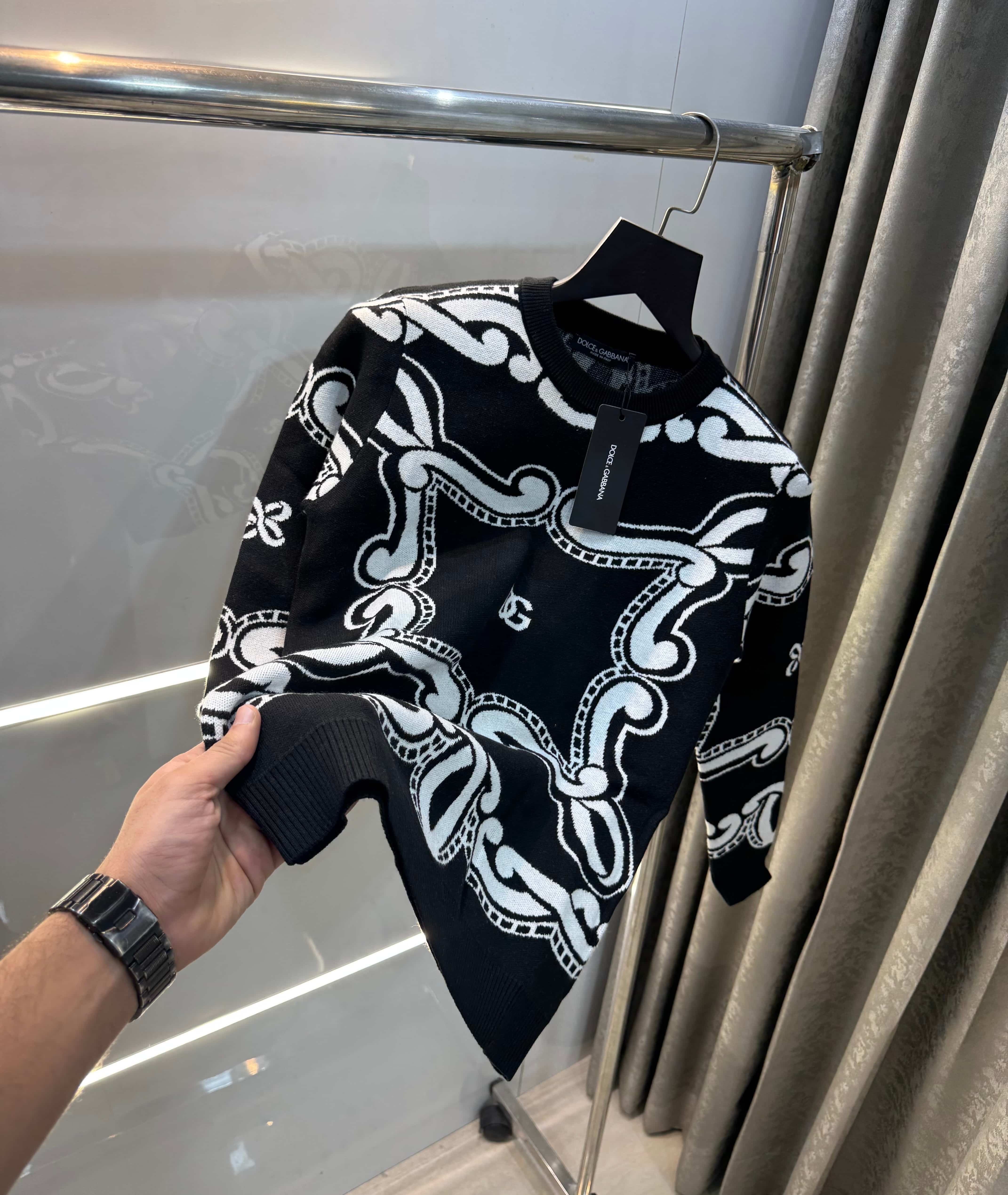 Dolce&Gabbana Black Designer Imported Knitted Pull Over