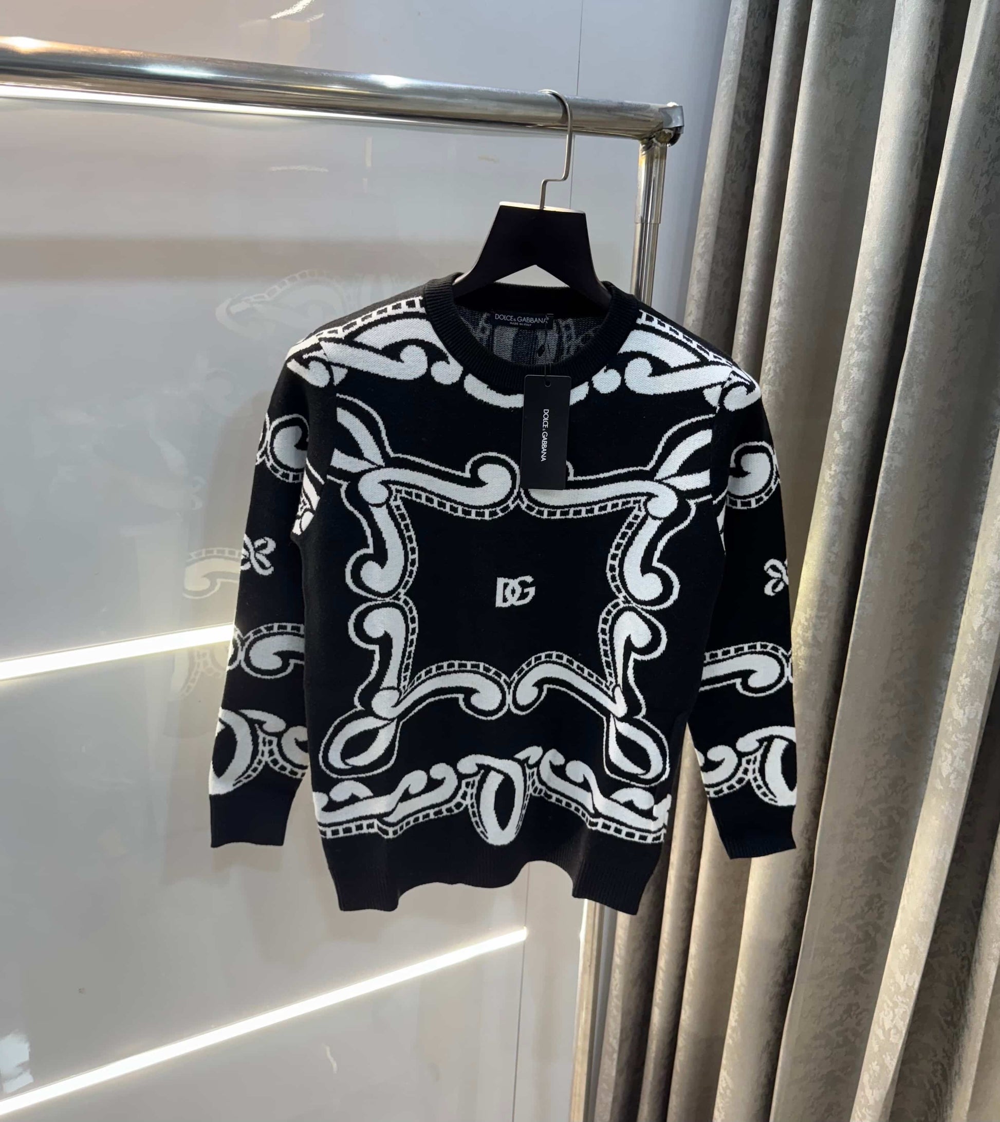 Dolce&Gabbana Black Designer Imported Knitted Pull Over