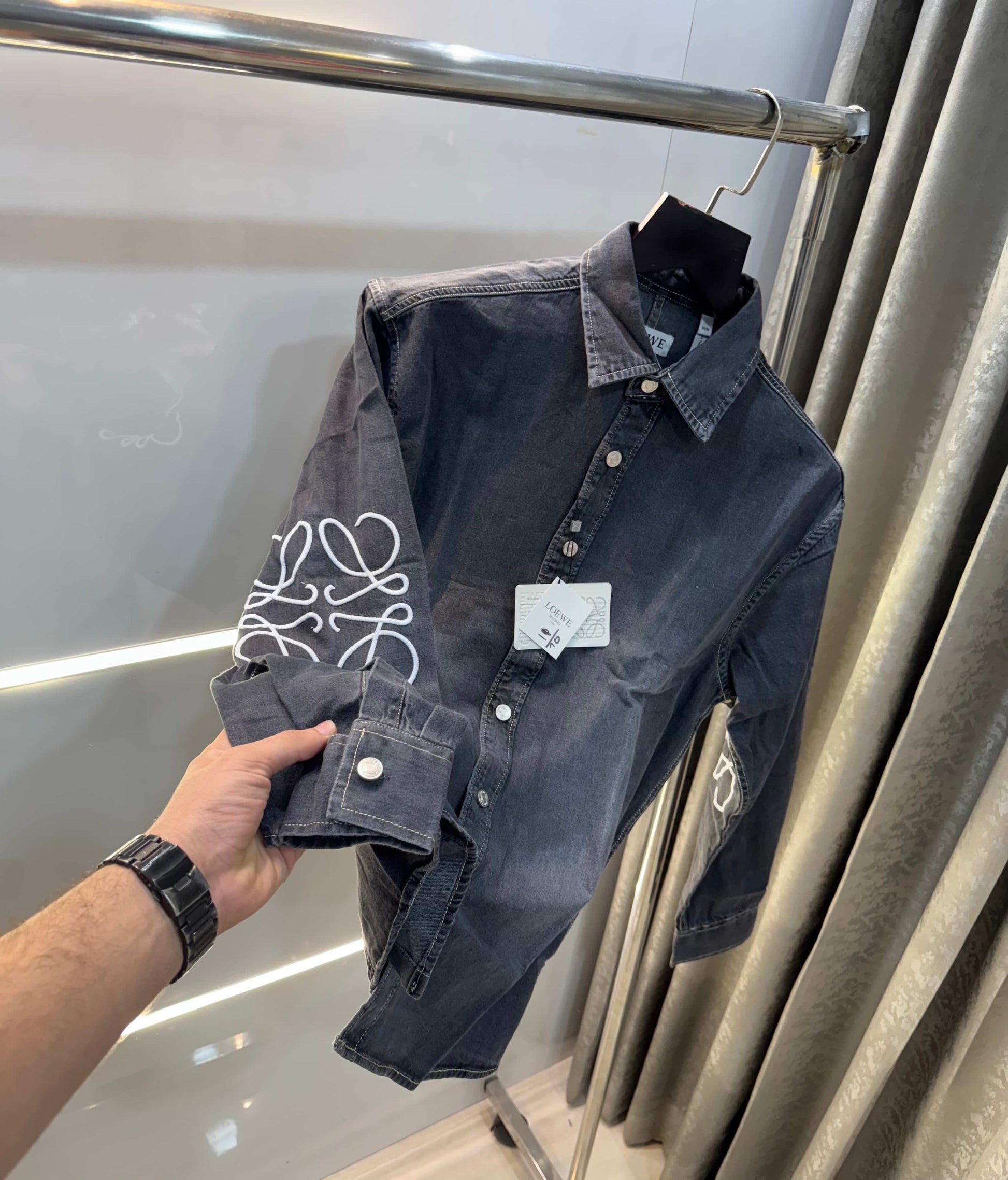 LoEwE Carbon Black Designer Imported Denim Jacket
