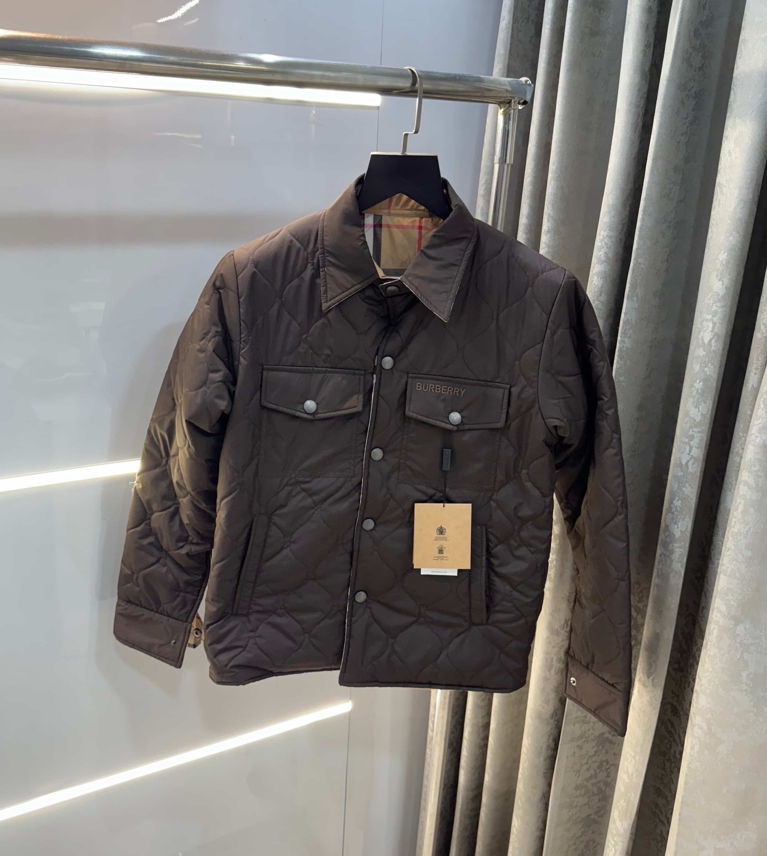 Burberr y Brown Reversible Imported Puffer Jacket 2 in1