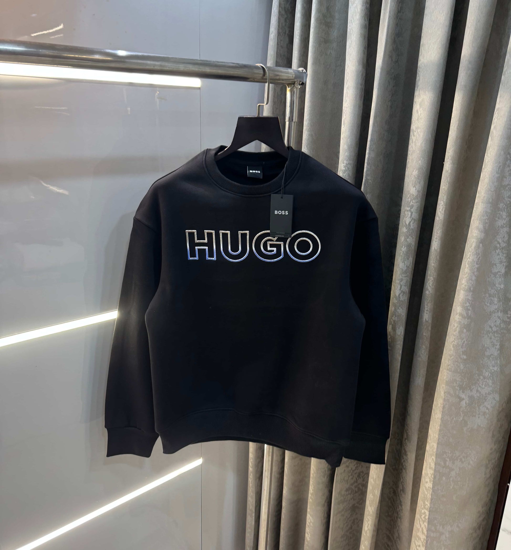 Hugo  BO·S$ Black Logo Work Imported Sweatshirt
