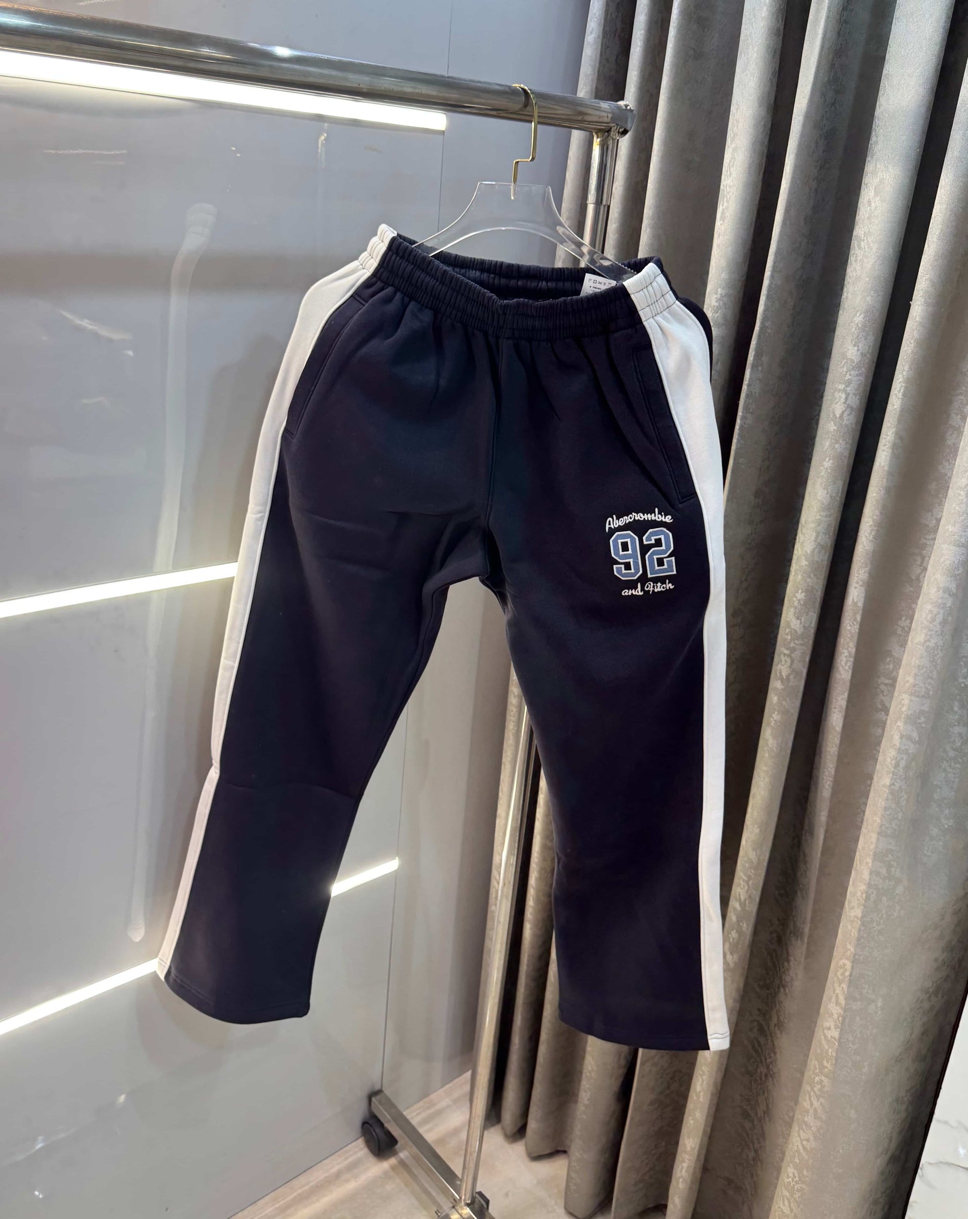 Abercrombie & Fitch Navy Blue Embroidery Logo Imported Trackpant