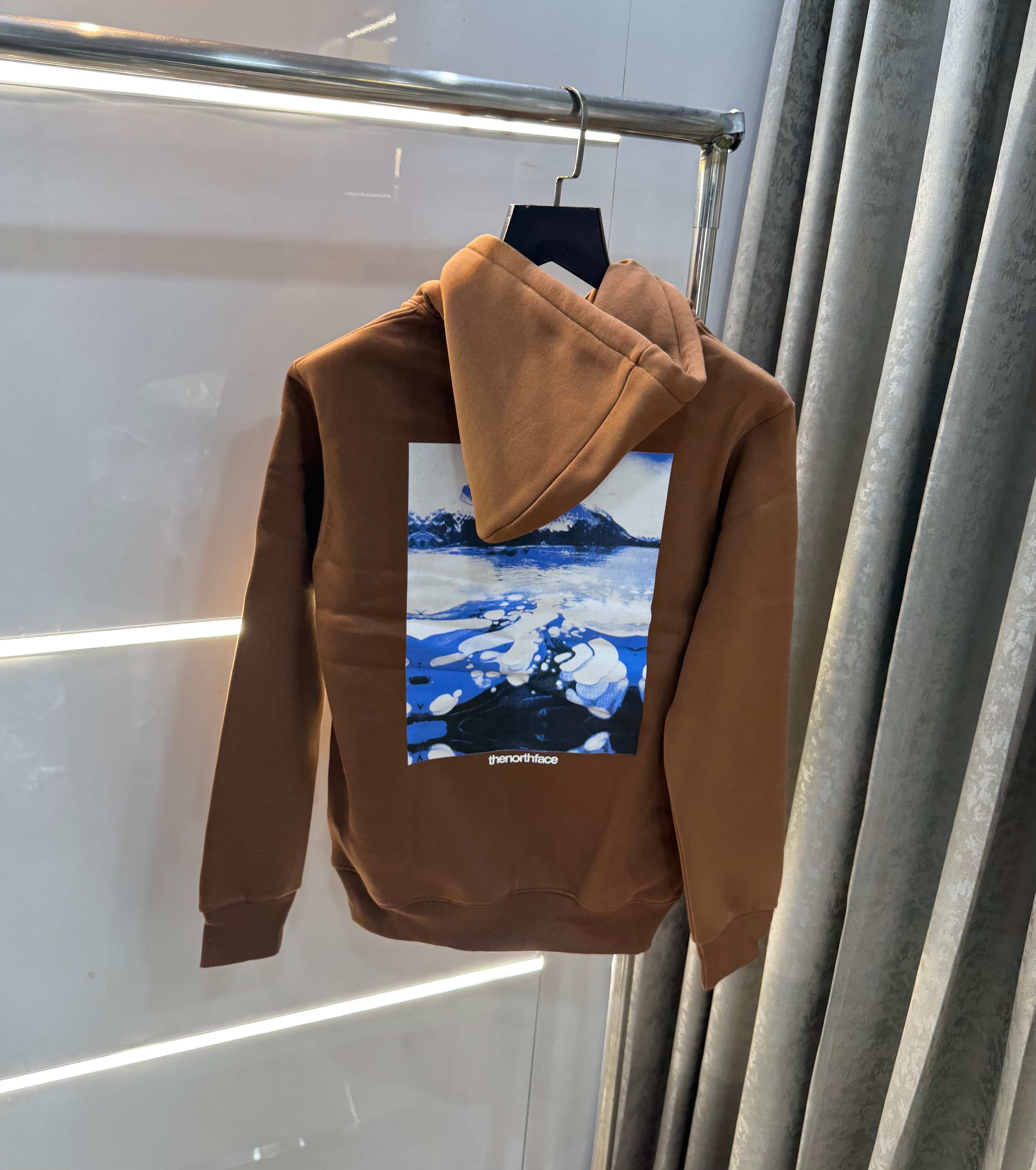 The  North Face Brown Printed Imported Hoodie