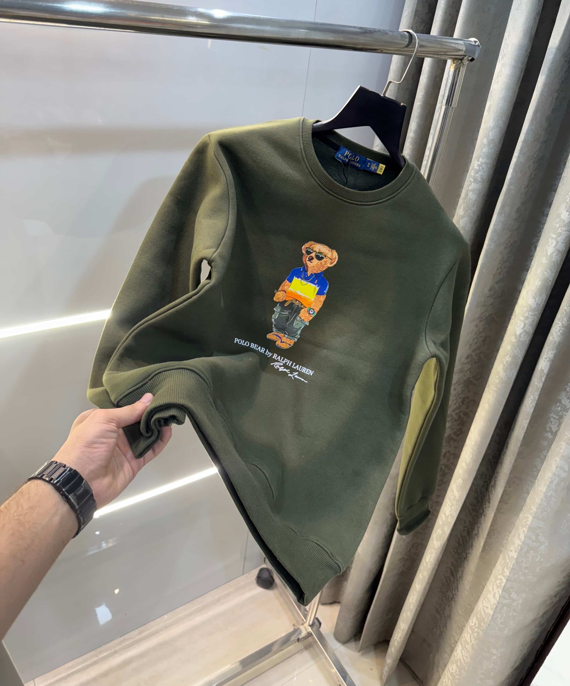 Ralph  Lauren Olive Teddy Edition Imported Sweatshirt