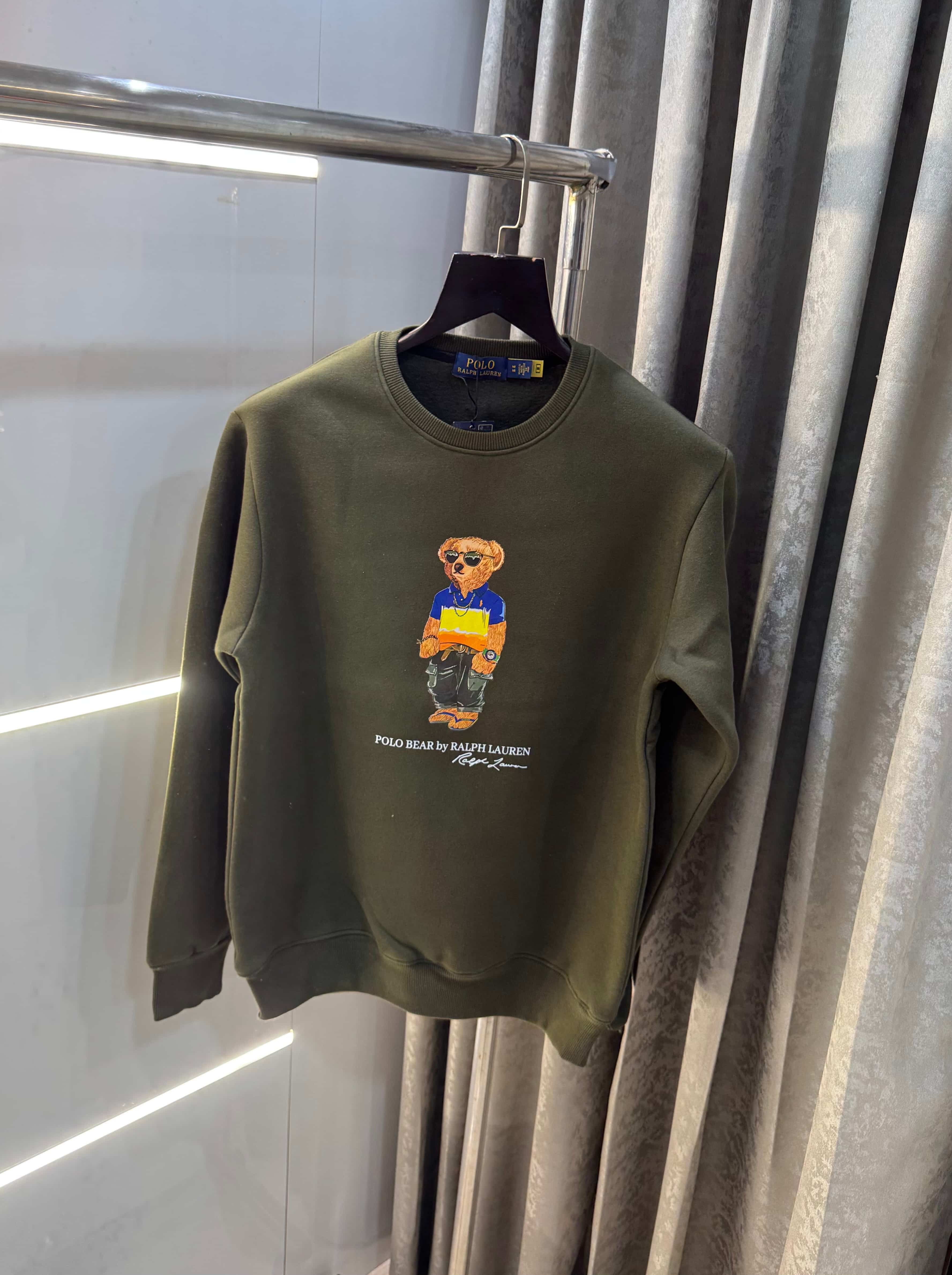 Ralph  Lauren Olive Teddy Edition Imported Sweatshirt