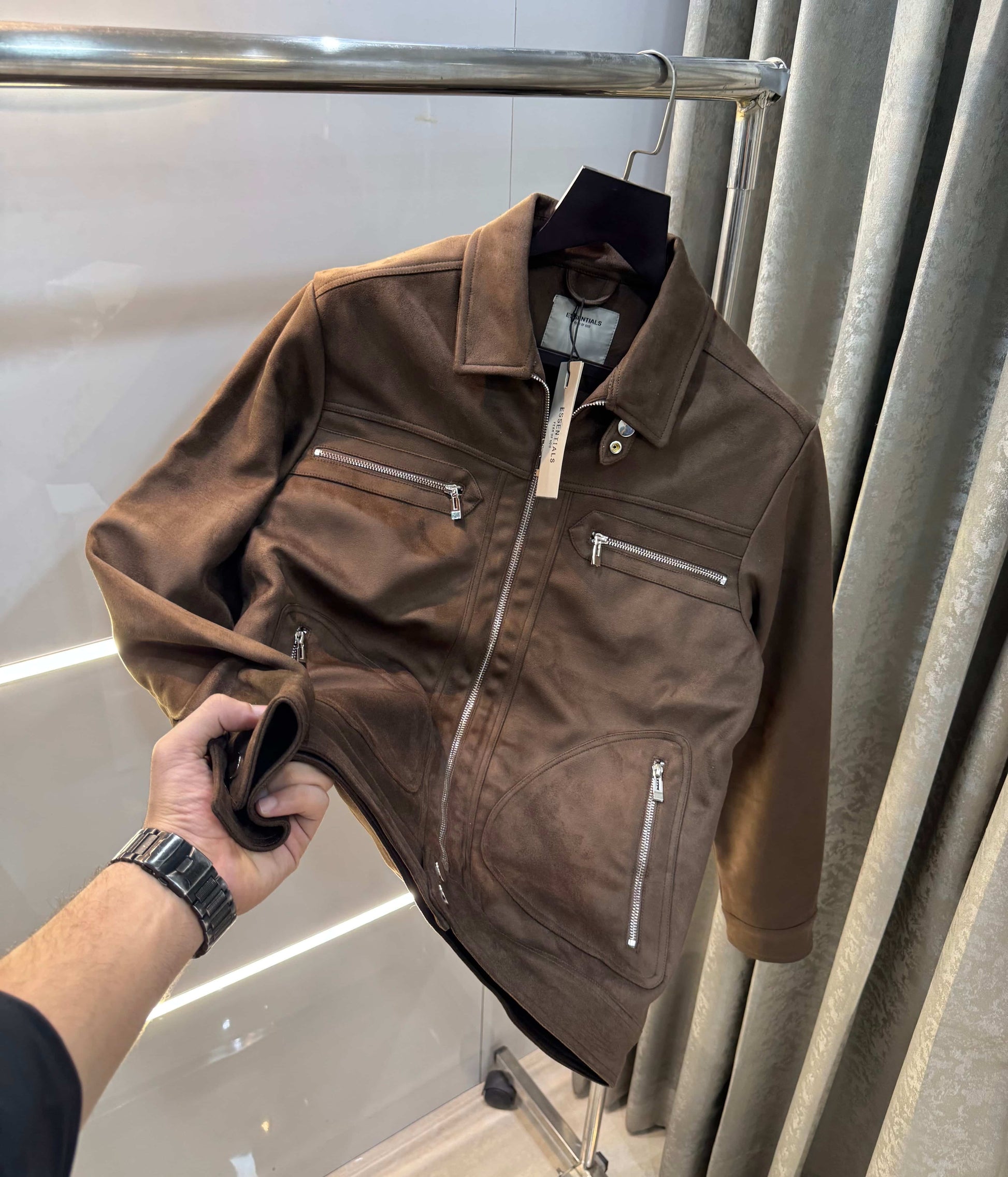 Essential fe4R. Of g-oD.. Dark Brown Imported Bomber Jacket