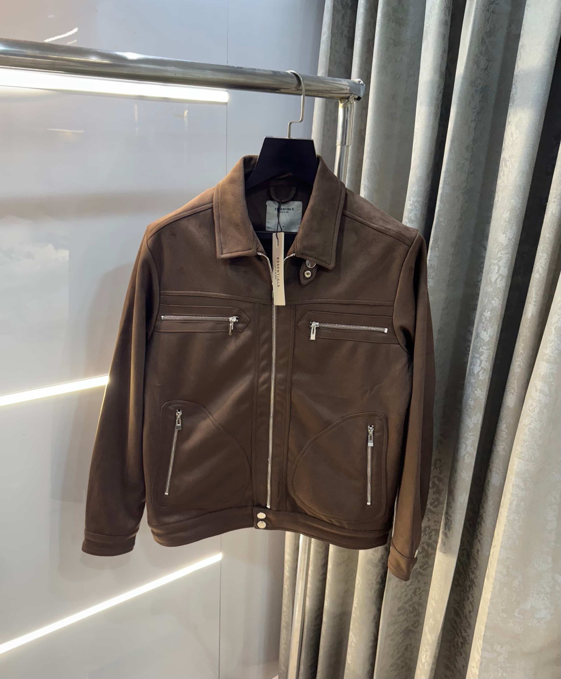 Essential fe4R. Of g-oD.. Dark Brown Imported Bomber Jacket
