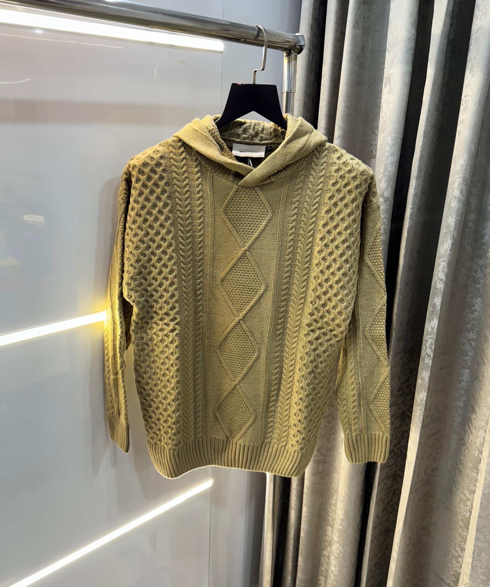 Essential Biege Imported Knitted Hoodie