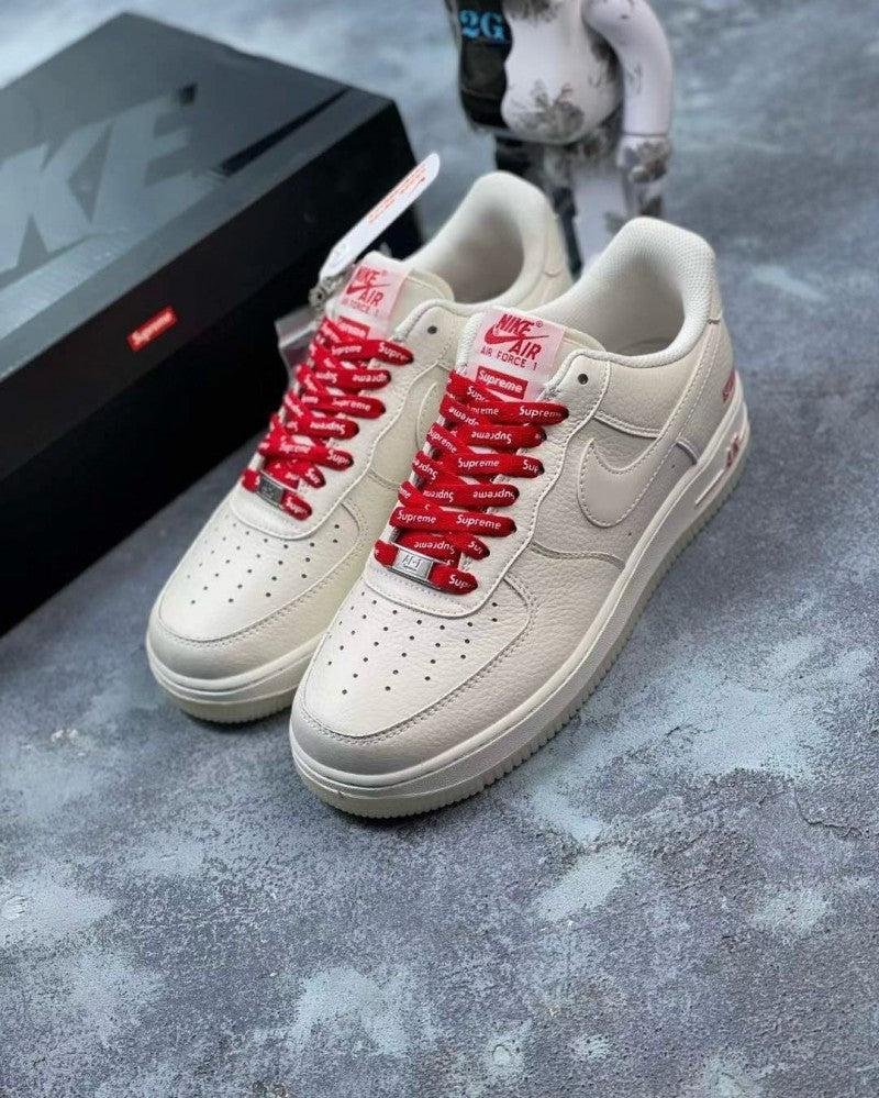 Nike AirForce 1 X Supreme CREAM RED (FIX)