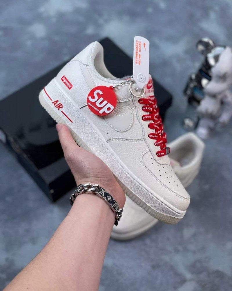 Nike AirForce 1 X Supreme CREAM RED (FIX)
