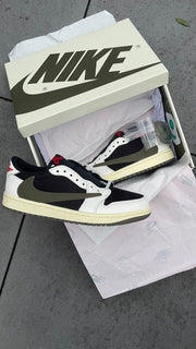 Nike Air Jordan Retro 1 Low X Travis Scott OLIVE With Extra Laces And OG BOX (SEMI UA)