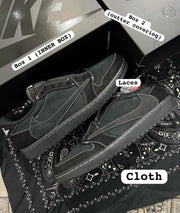 Nike Air Jordan 1 Low X Travis Scott BLACK PHANTOM Heavy Quality