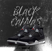 Nikee Air Jordan Retro 4 BLACK CANVAS SEMI UA