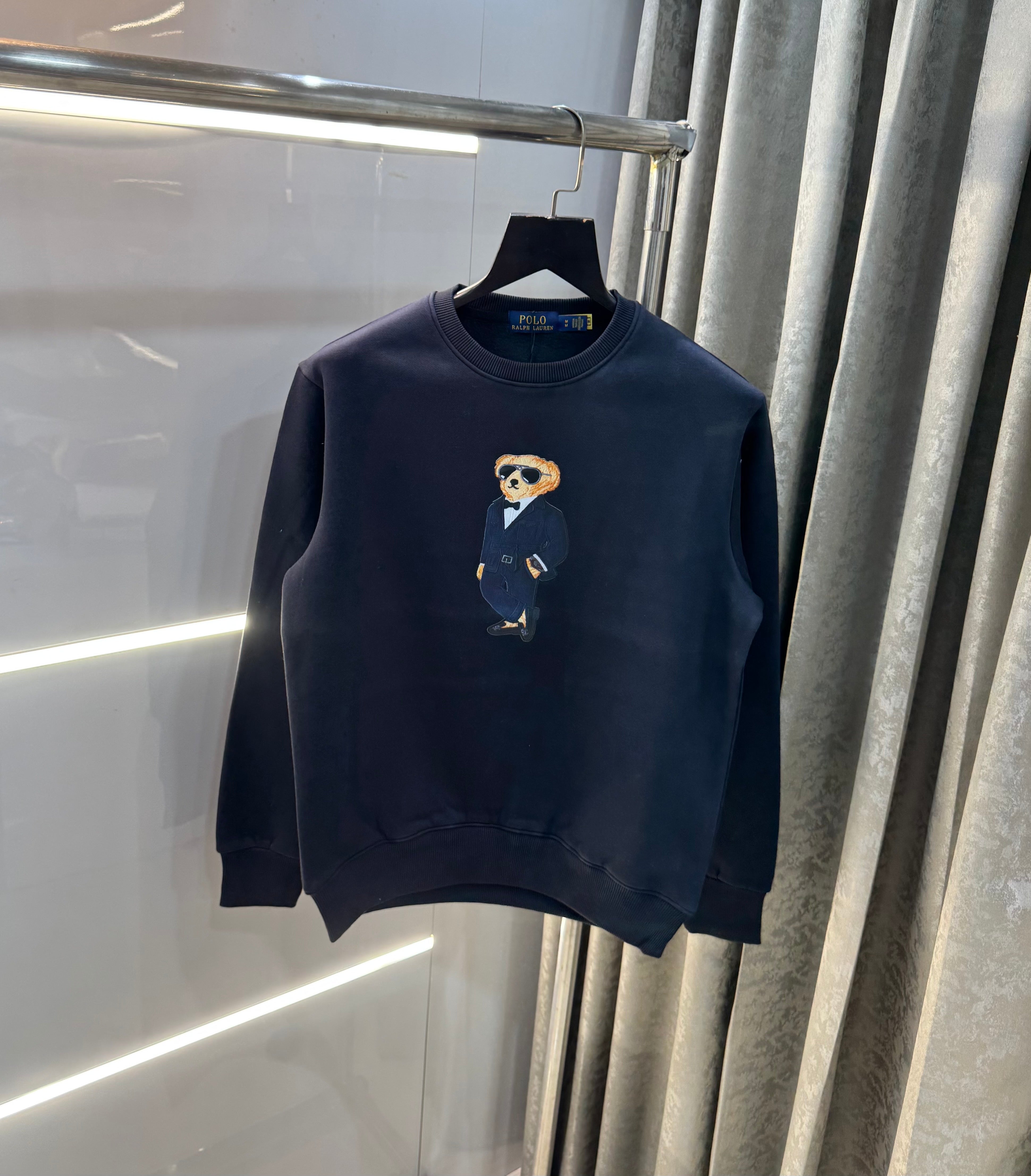 Ralph  Lauren Navy Blue Teddy Edition Imported Sweatshirt