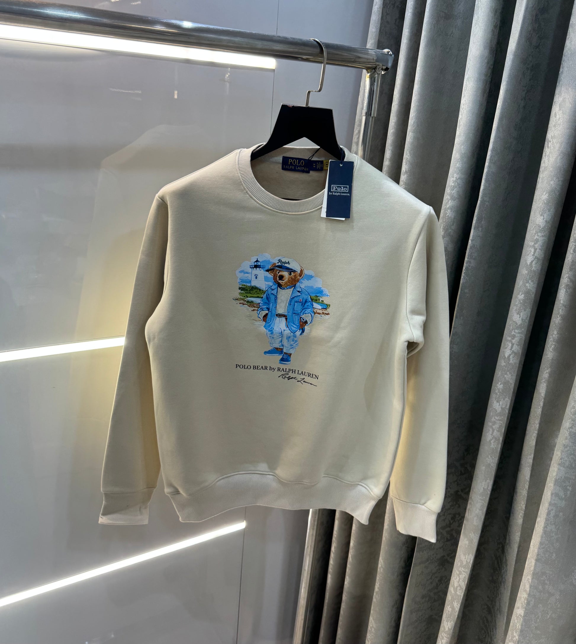 Ralph  Lauren Cream Teddy Edition Imported Sweatshirt