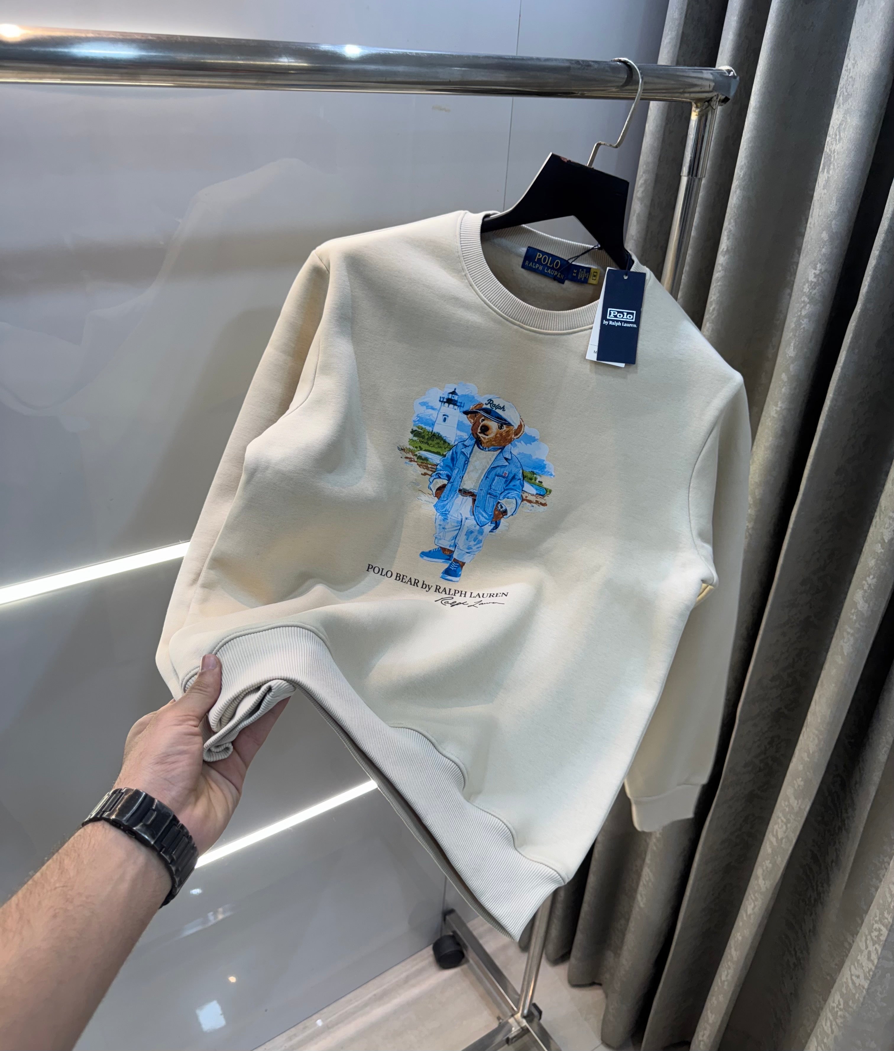 Ralph  Lauren Cream Teddy Edition Imported Sweatshirt