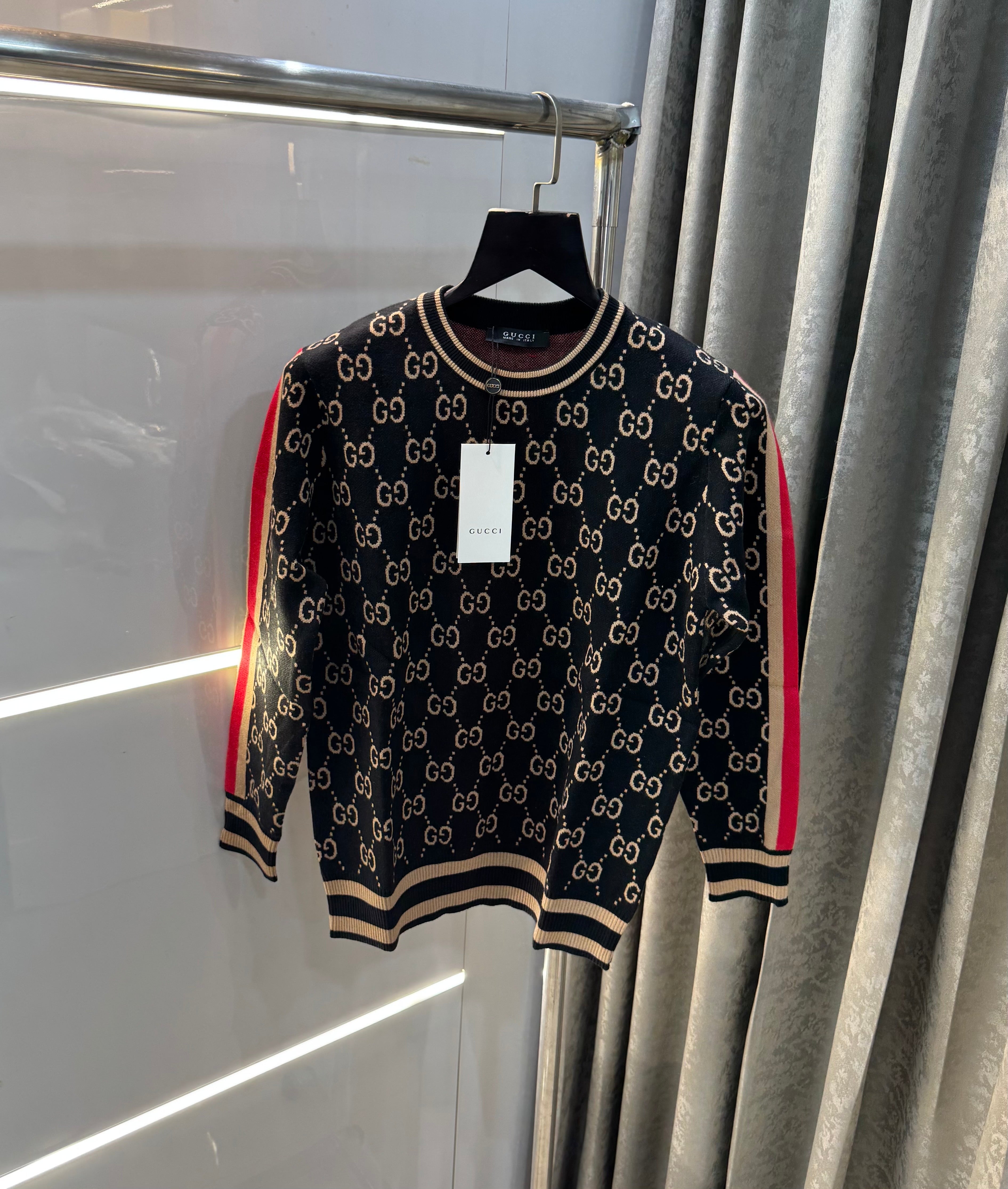 Gucc i Black Designer Imported Knitted Pull Over