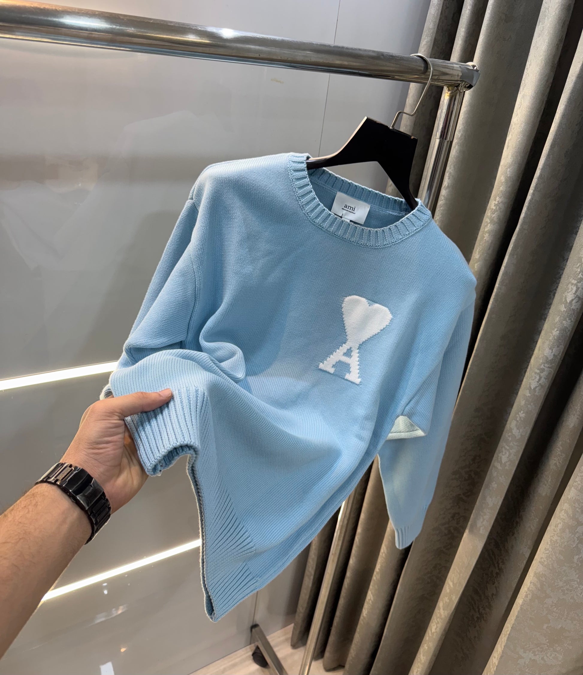 Ami Paris Sky Blue Premium Imported Sweatshirt