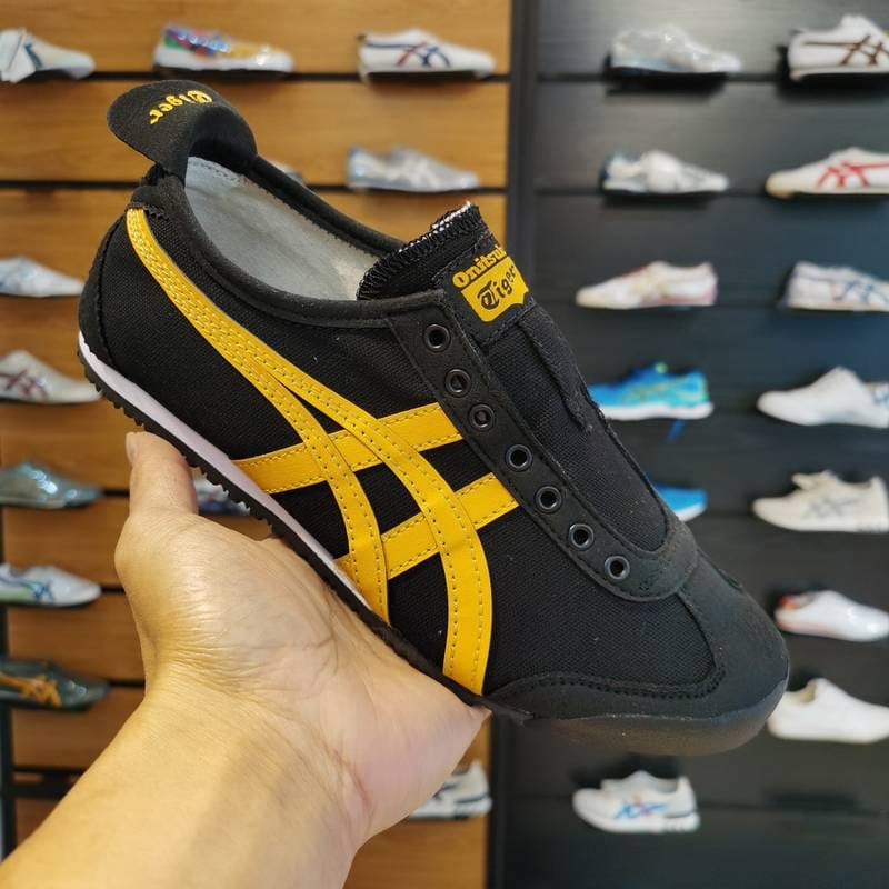 Onitsuka Tiger Mexico 66 Slip On Black Yellow Sneakers For Mens D-1768