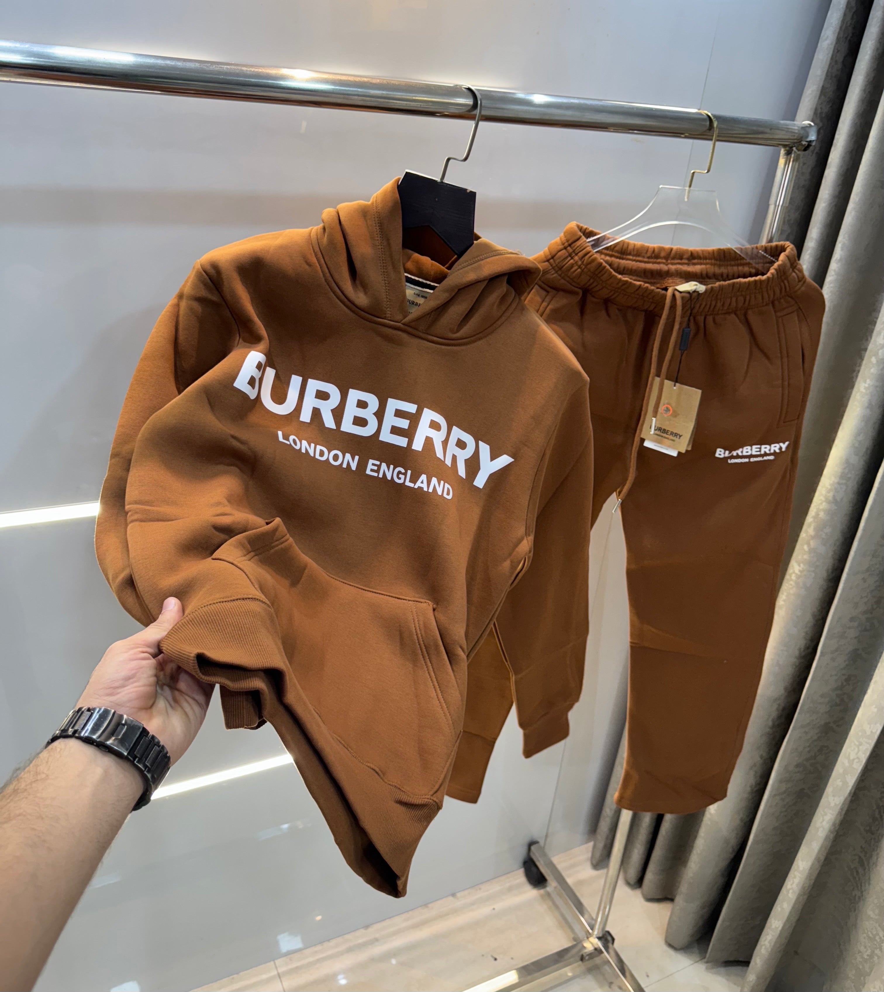 Burberr y Brown Logo Print Imported Tracksuit