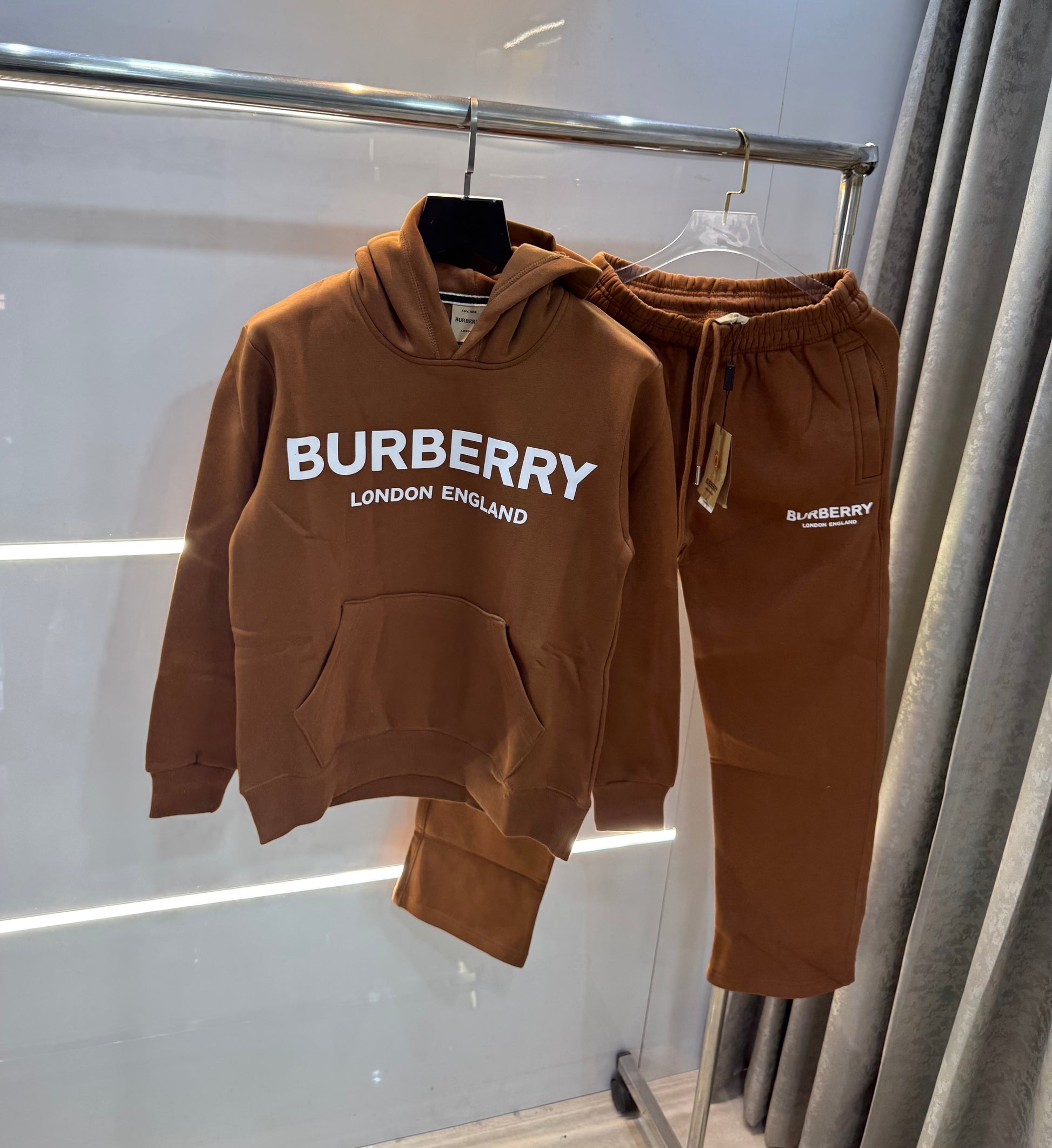 Burberr y Brown Logo Print Imported Tracksuit