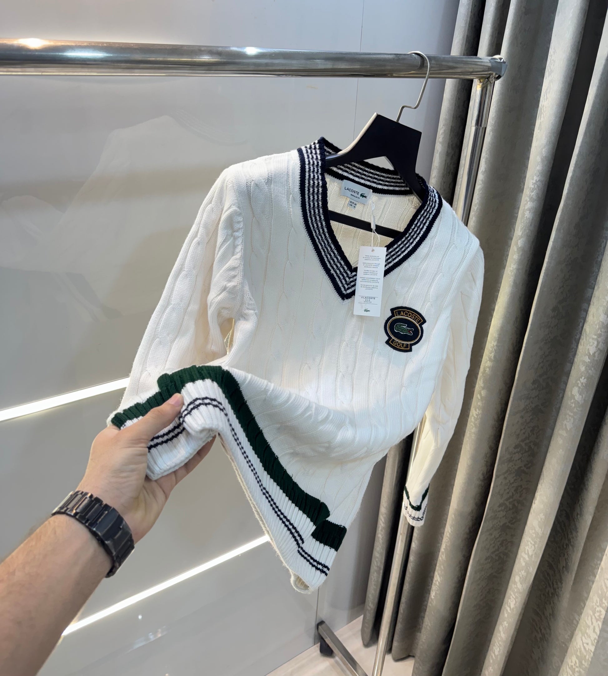 Lacost e White Imported Knitted Pull Over