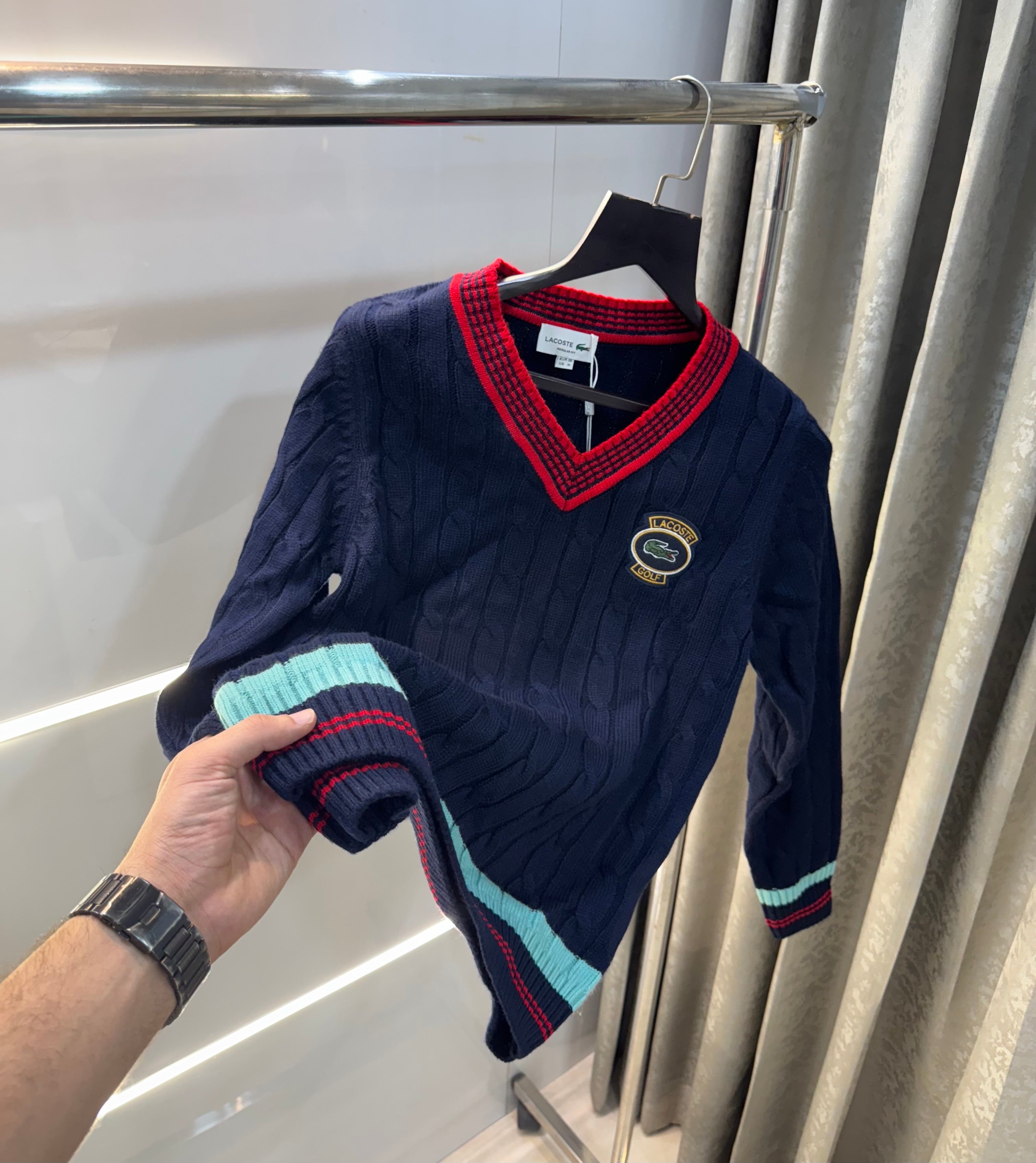 Lacost e Navy Blue Imported Knitted Pull Over