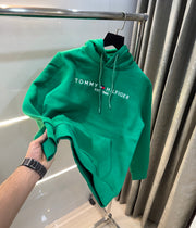 Tomm y Hilfiger Green Embroidery Logo Imported Hoodie