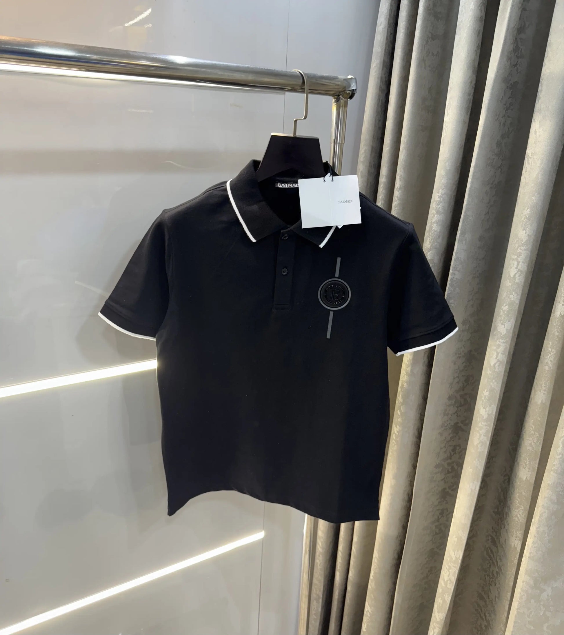 Balmai n Paris Black Logo Work Imported Polo T-Shirt