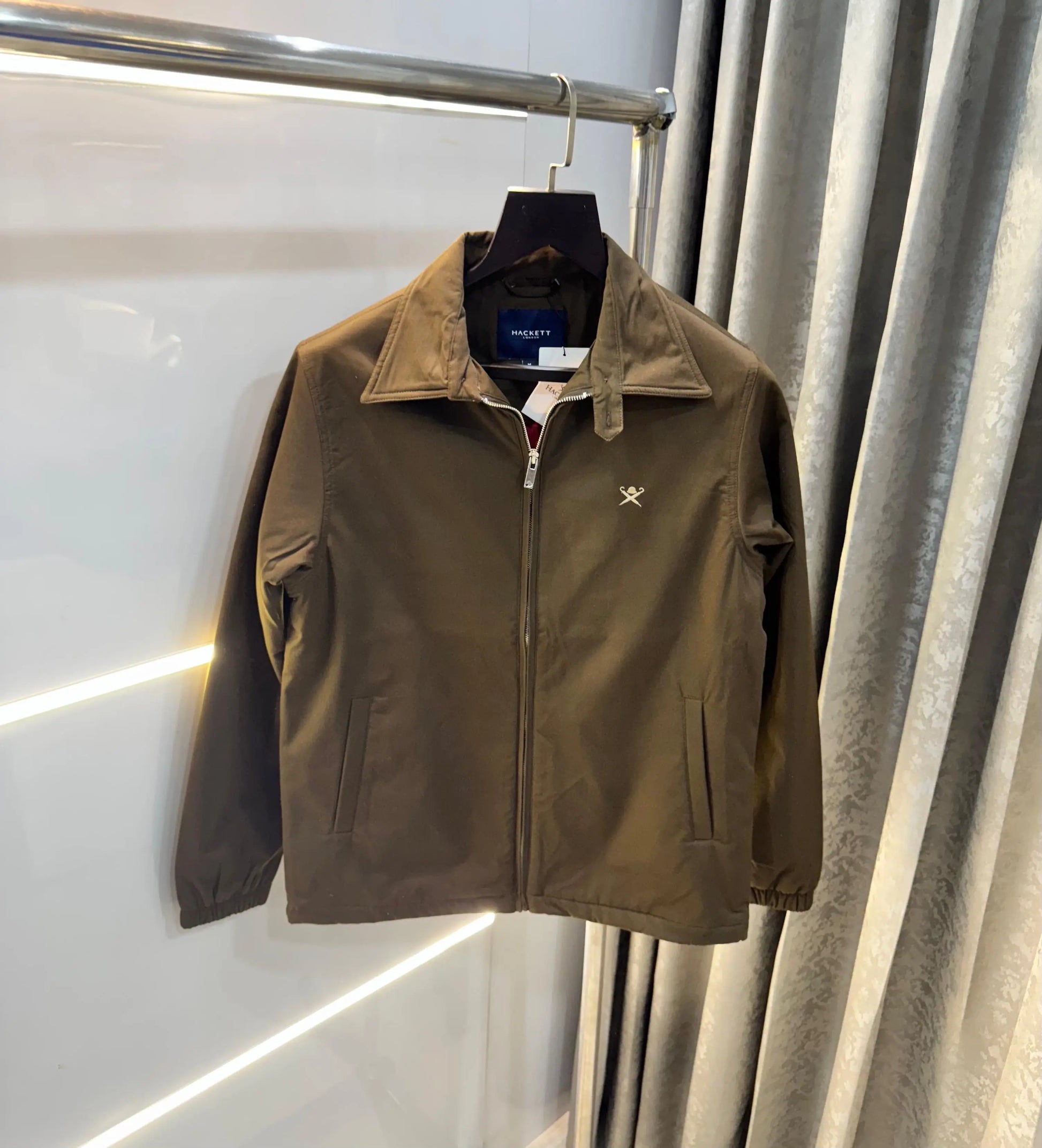 Hacket London Brown Premium Heavy bombbar Jacket