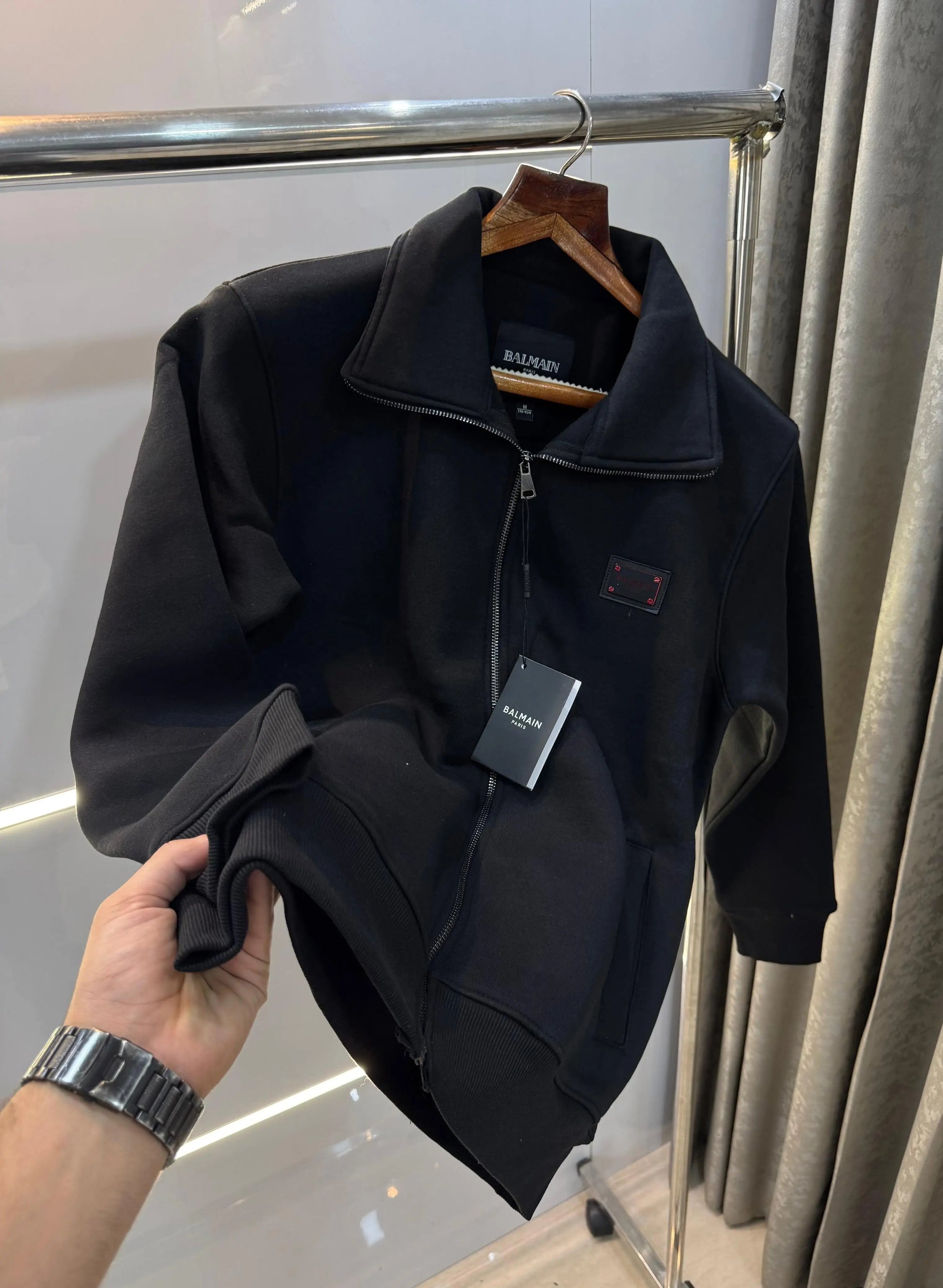 Balmai n Paris black red Logo Imported  Jacket