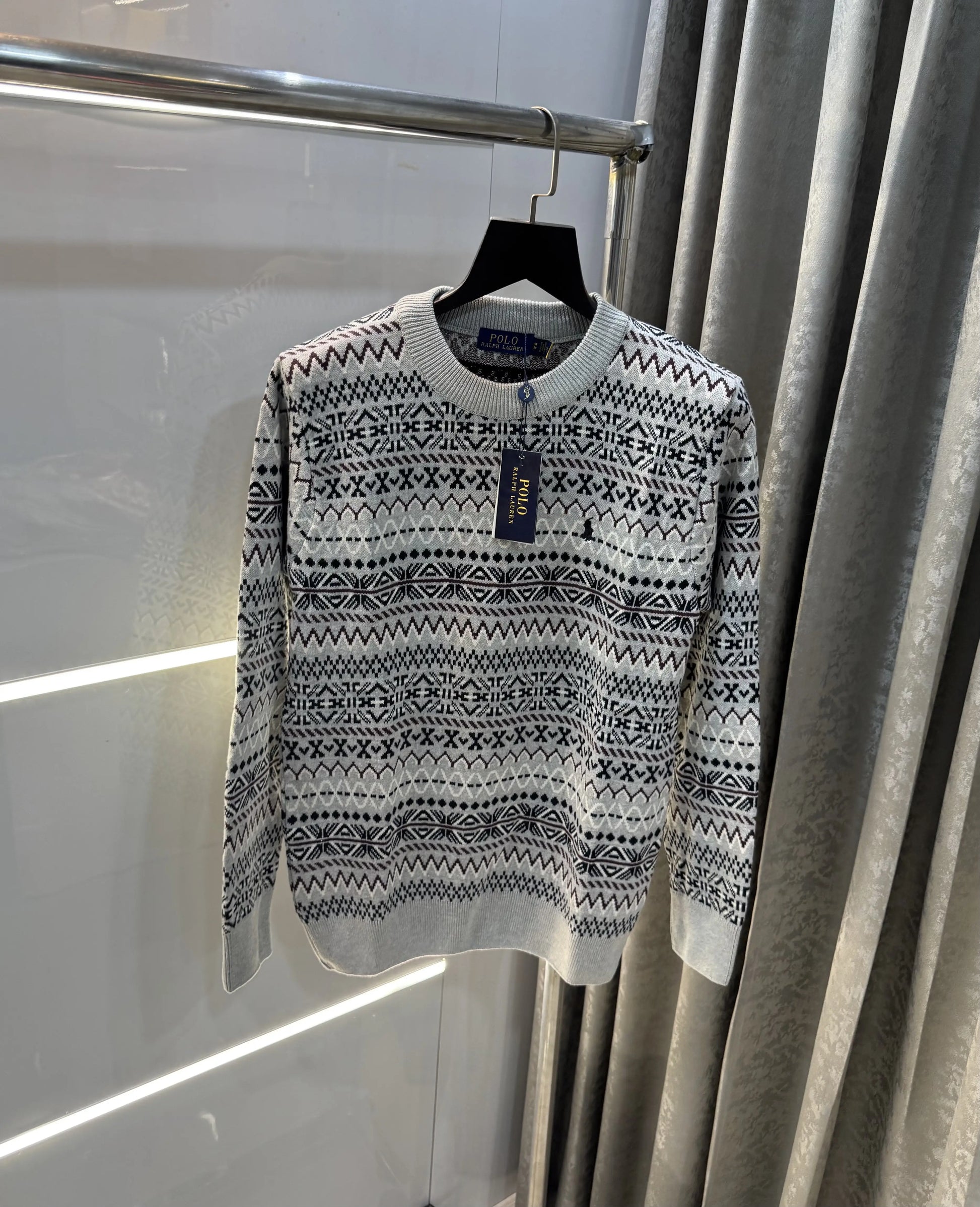 Ralph  Lauren Grey Imported Knitted Pull Over