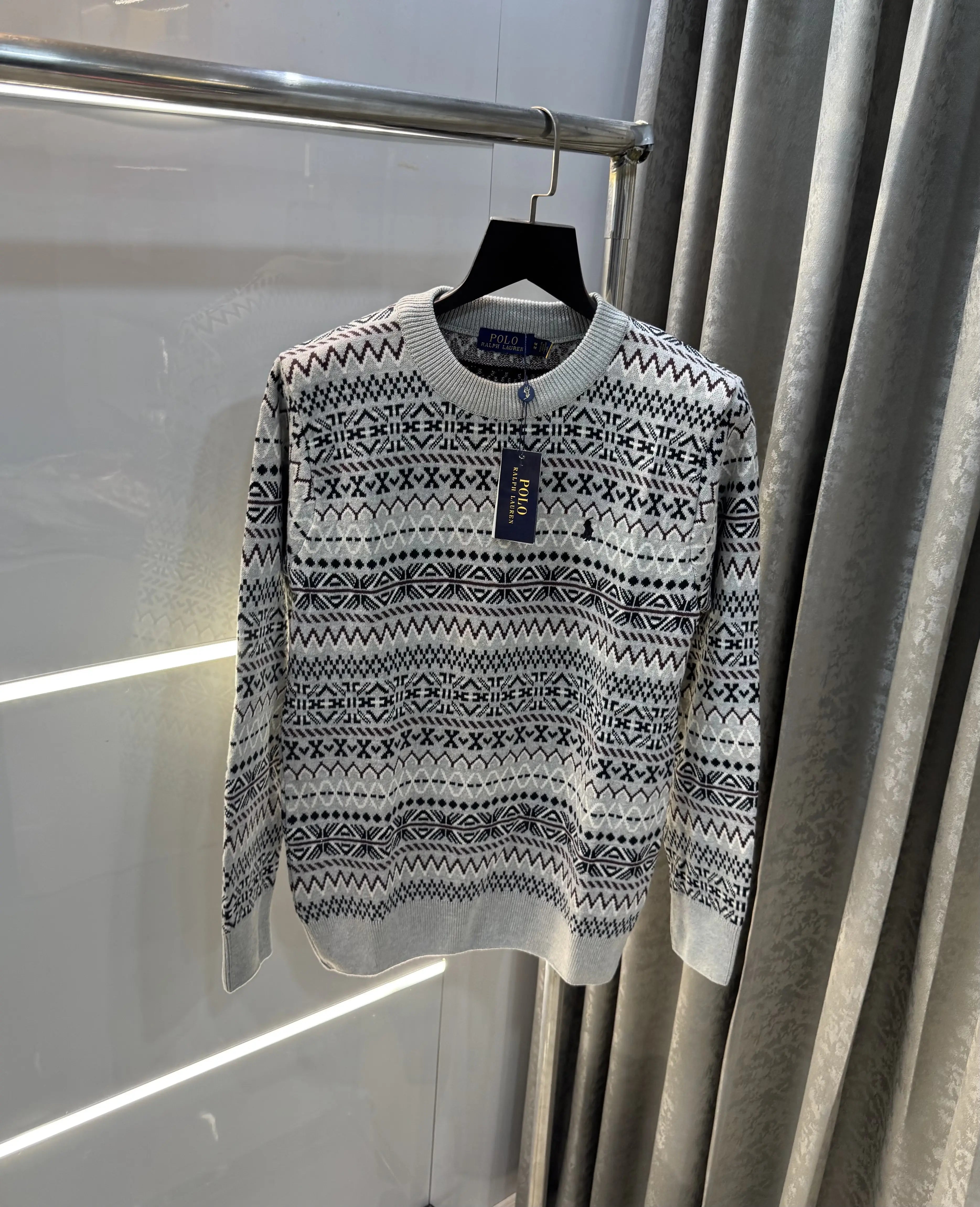 Ralph  Lauren Grey Imported Knitted Pull Over
