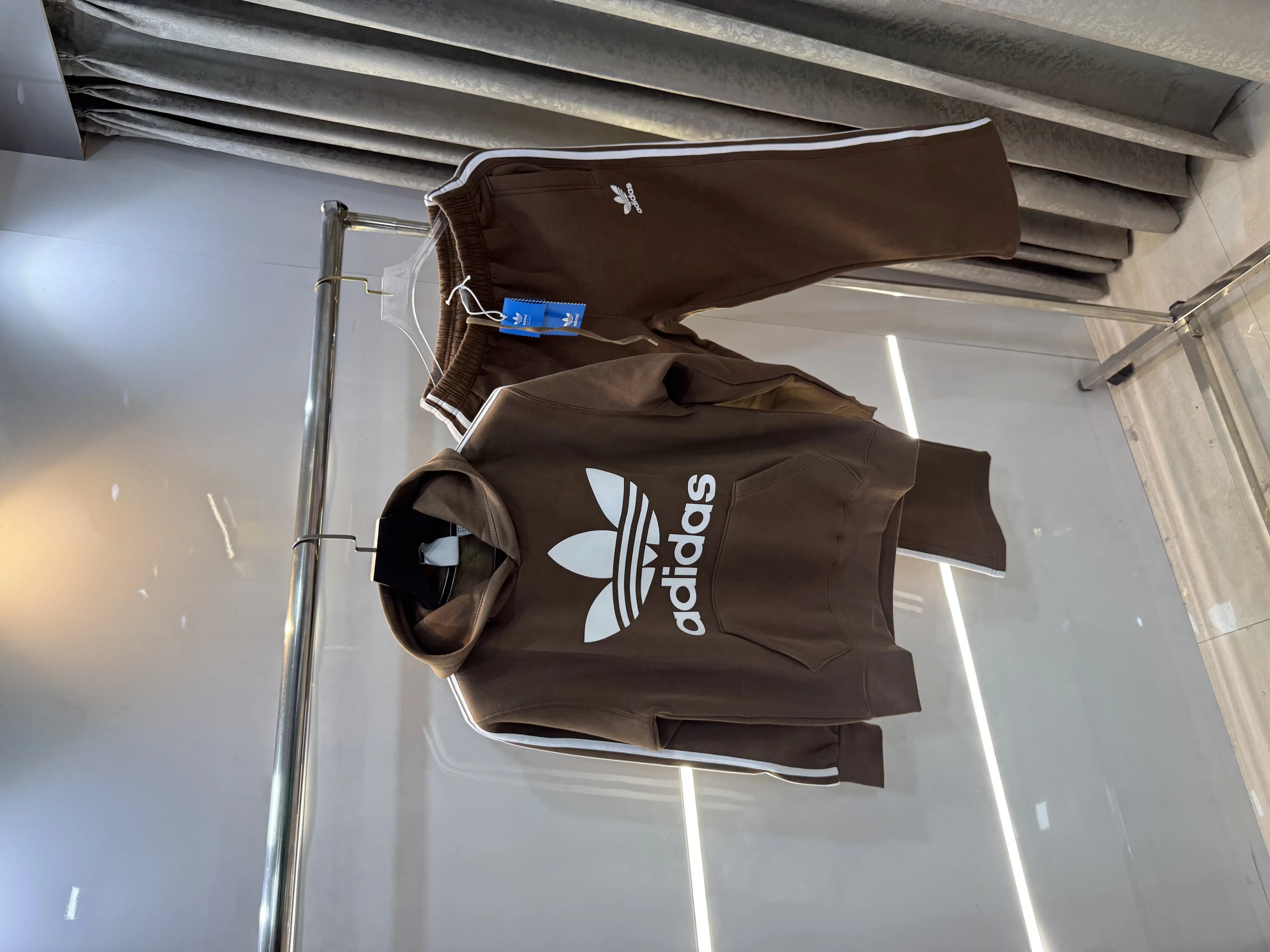 Adida s Brown Logo Print Premium Tracksuit