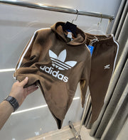 Adida s Brown Logo Print Premium Tracksuit
