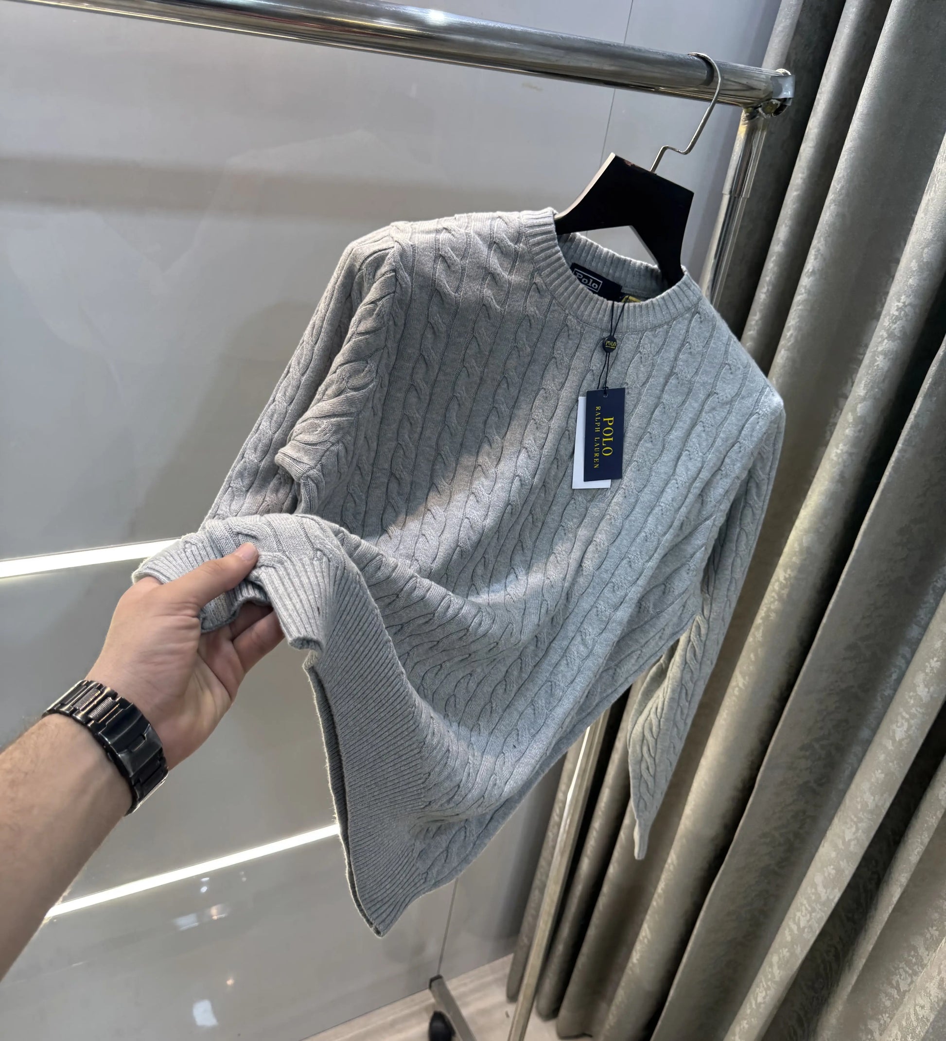 Ralph  Lauren Grey Knitted Imported Pull Over