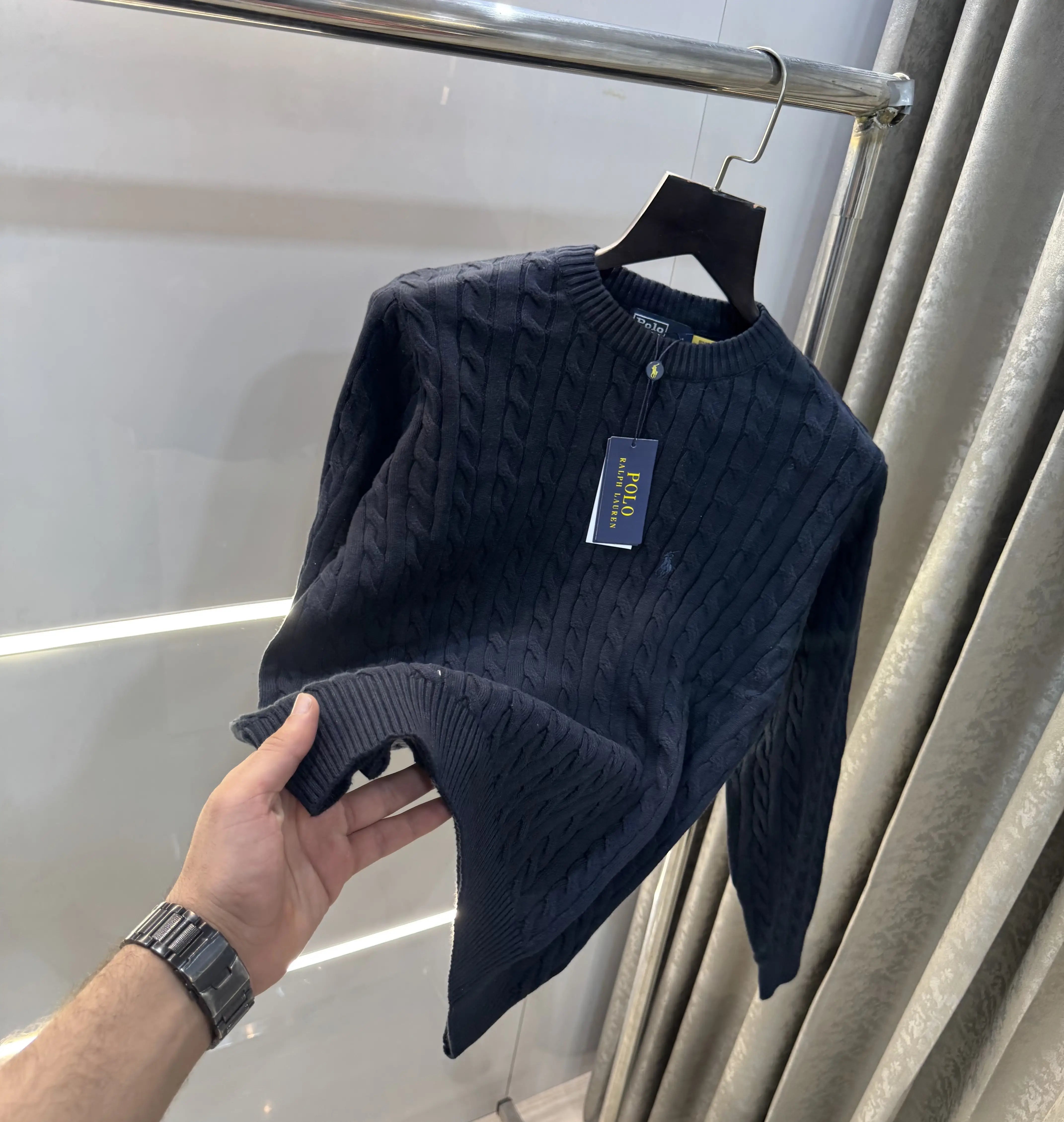 Ralph  Lauren Navy Blue Knitted Imported Pull Over