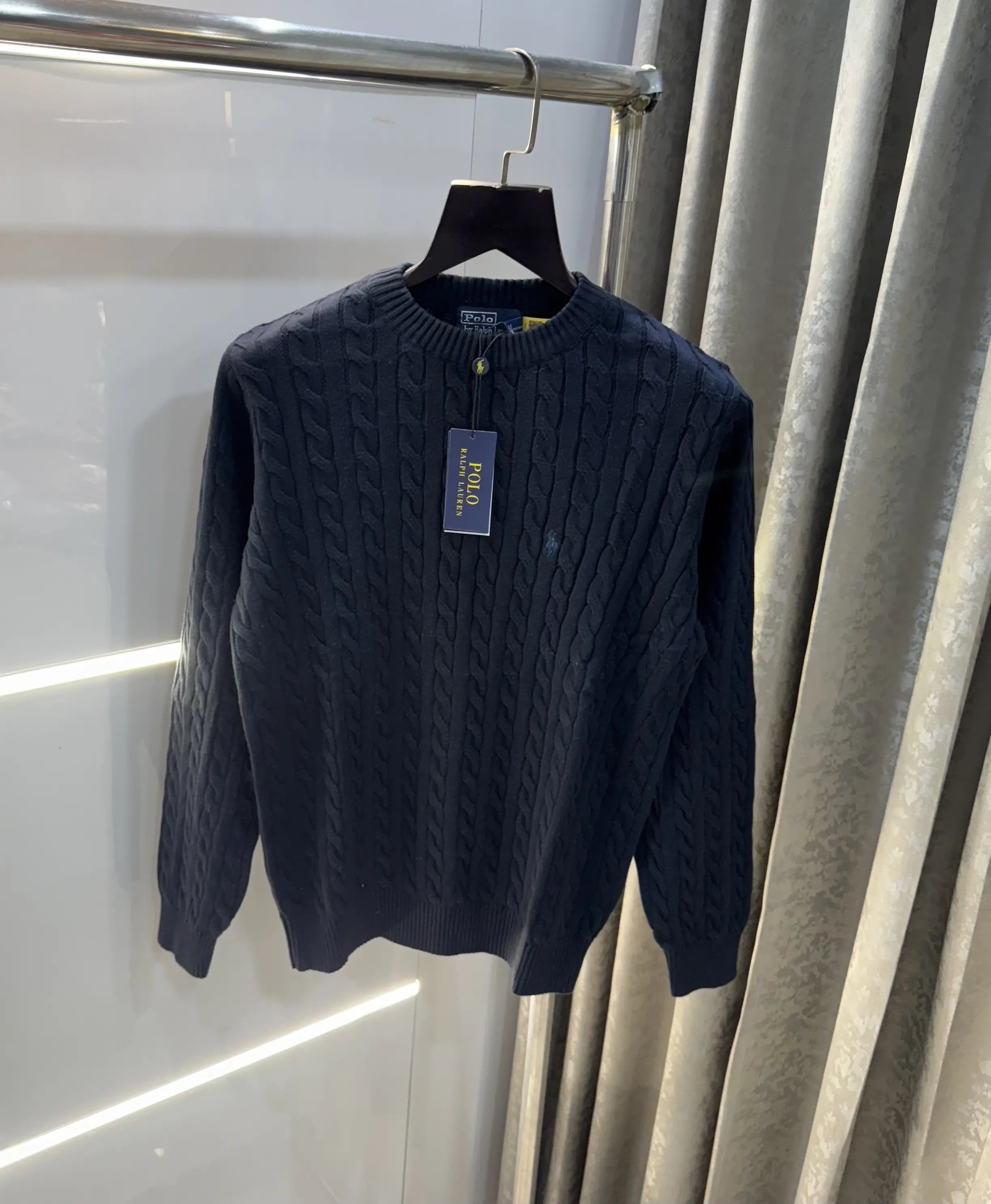 Ralph  Lauren Navy Blue Knitted Imported Pull Over