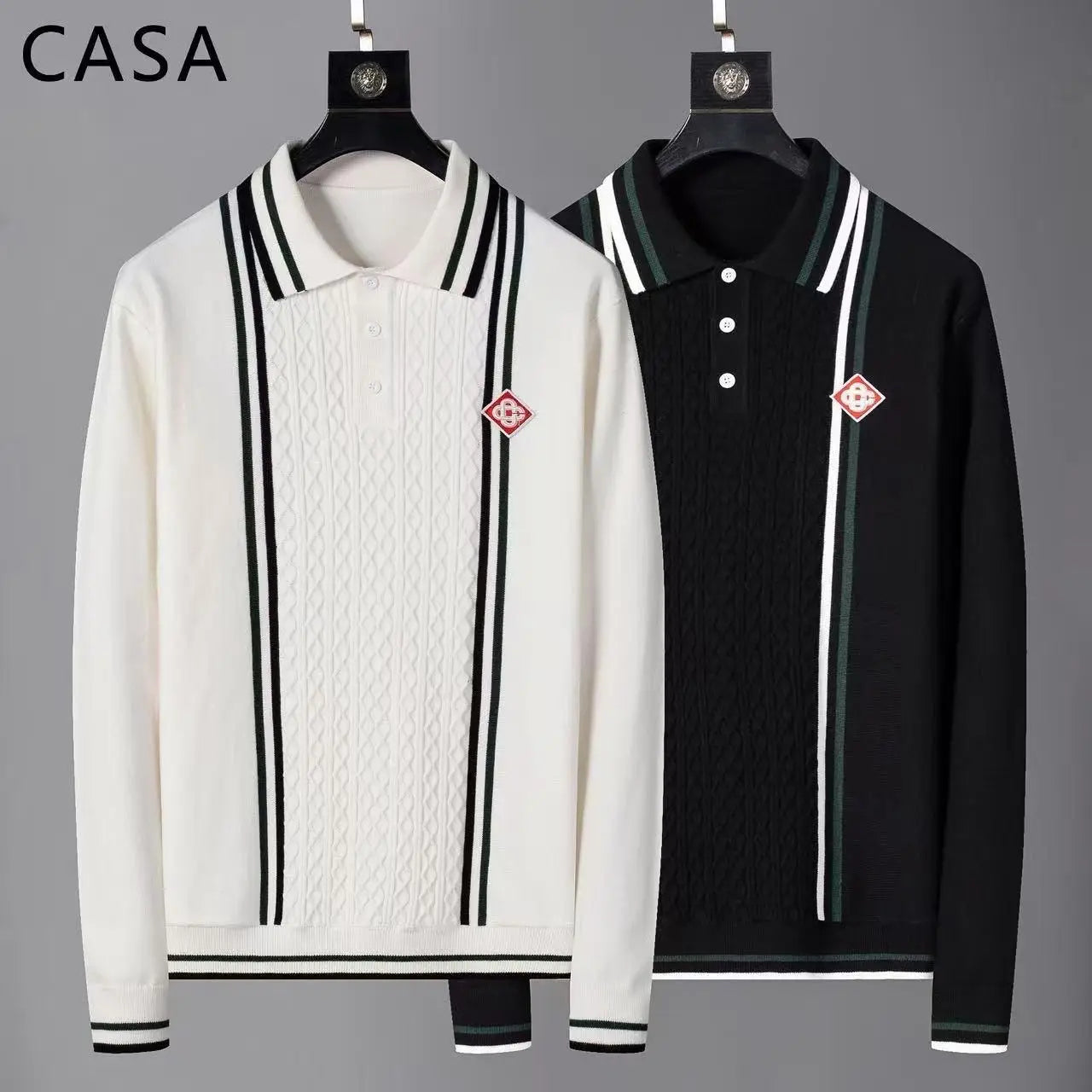 Casablanca White Imported Knitted Polo T-Shirt