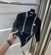 Casablanca Black Imported Knitted Polo T-Shirt