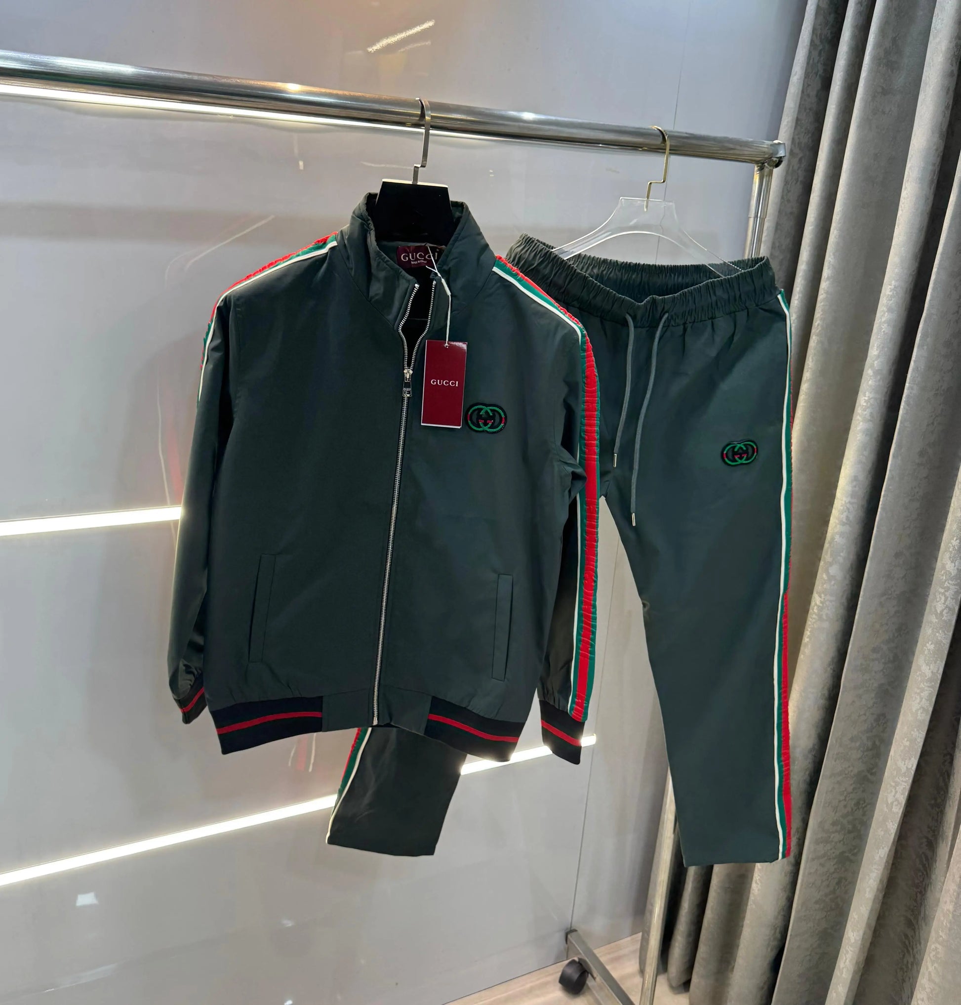 gucc i Bottle green Print Imported Tracksuit