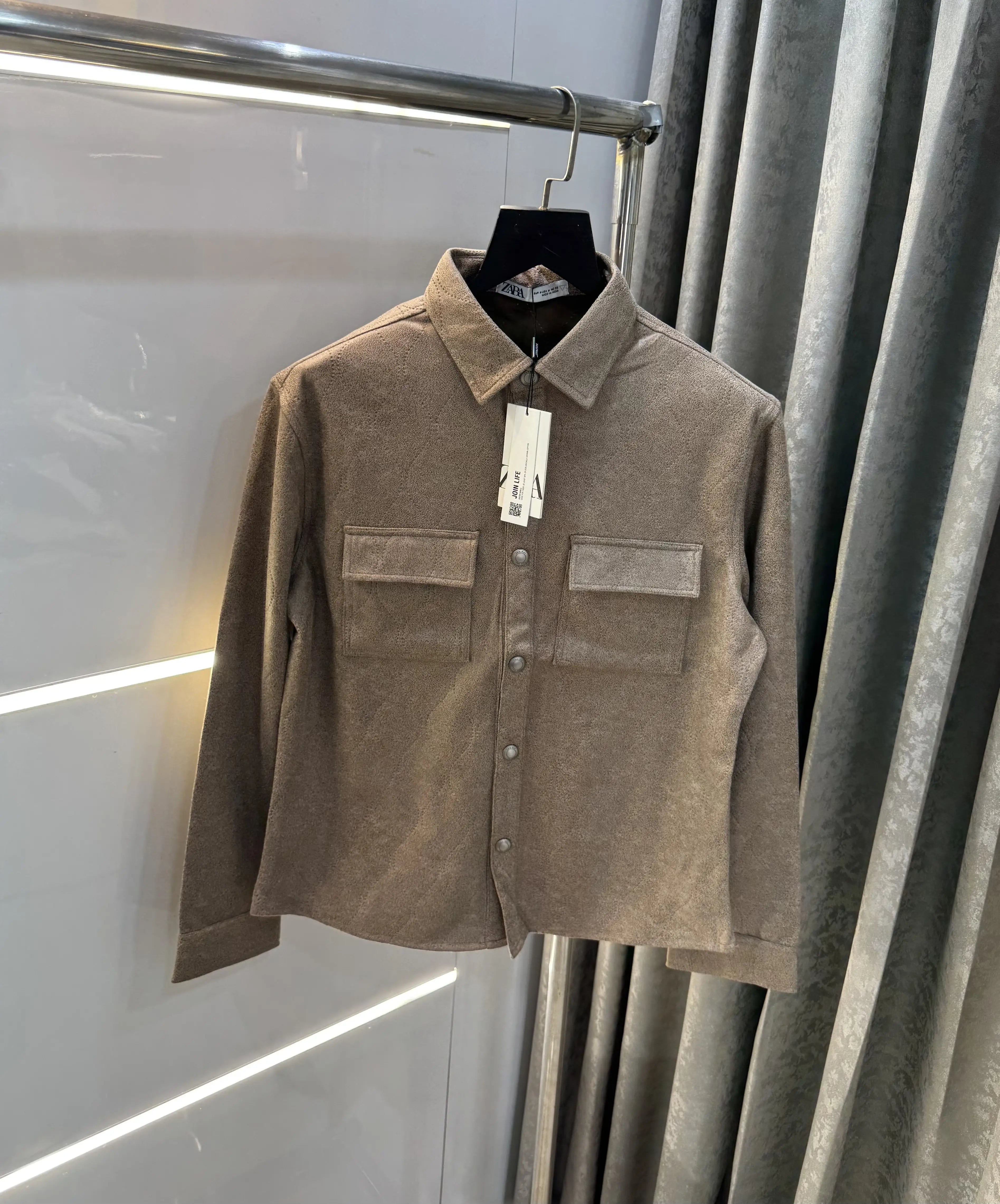 Zar a Biege Designer Classic Bomber Jacket